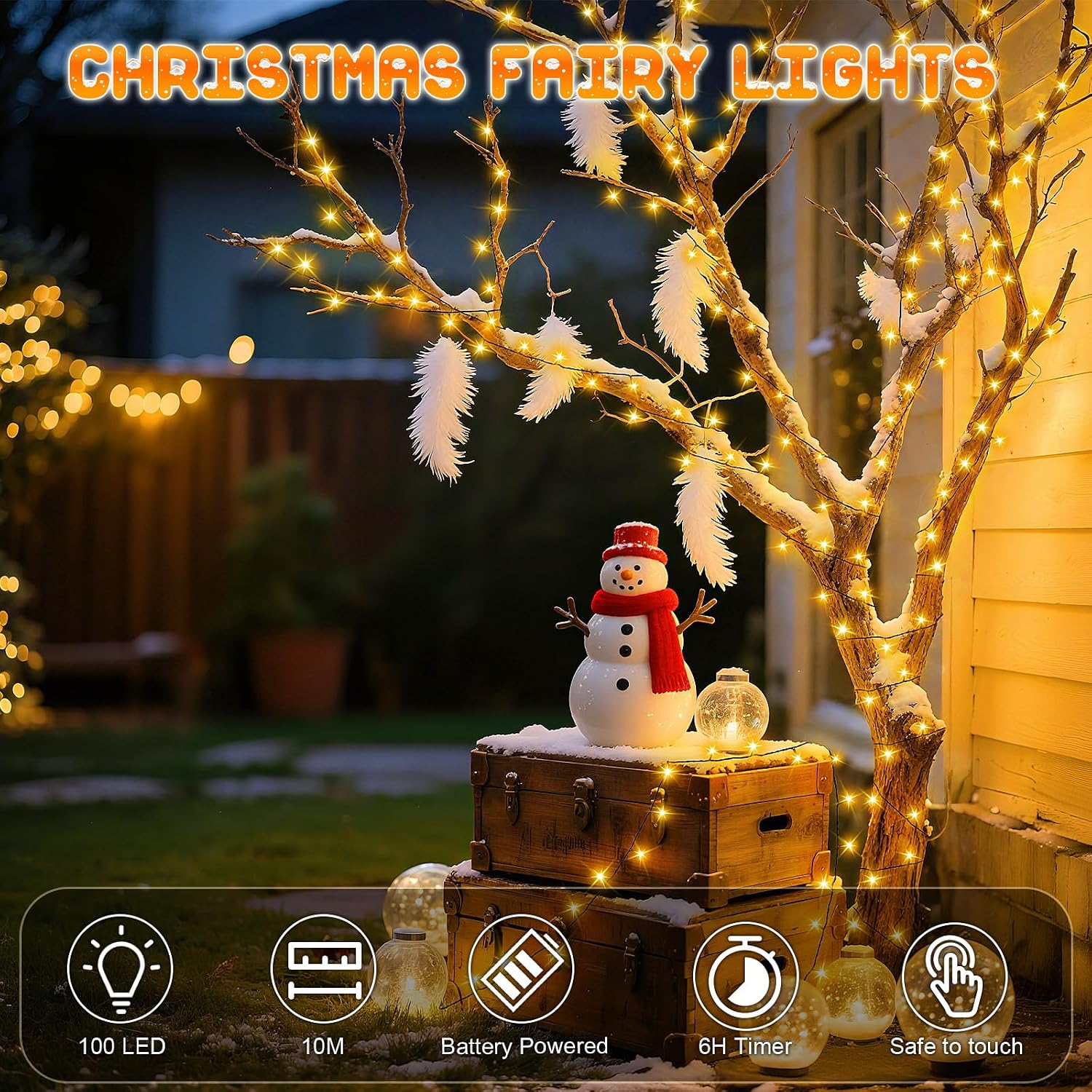 Detalle 2 de Dalugo Outdoor Battery Fairy Lights 10M
