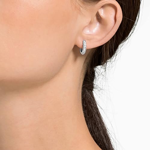Thumbnail 4 de Swarovski Women's Stone Hoop Earrings with Rhodium Plating