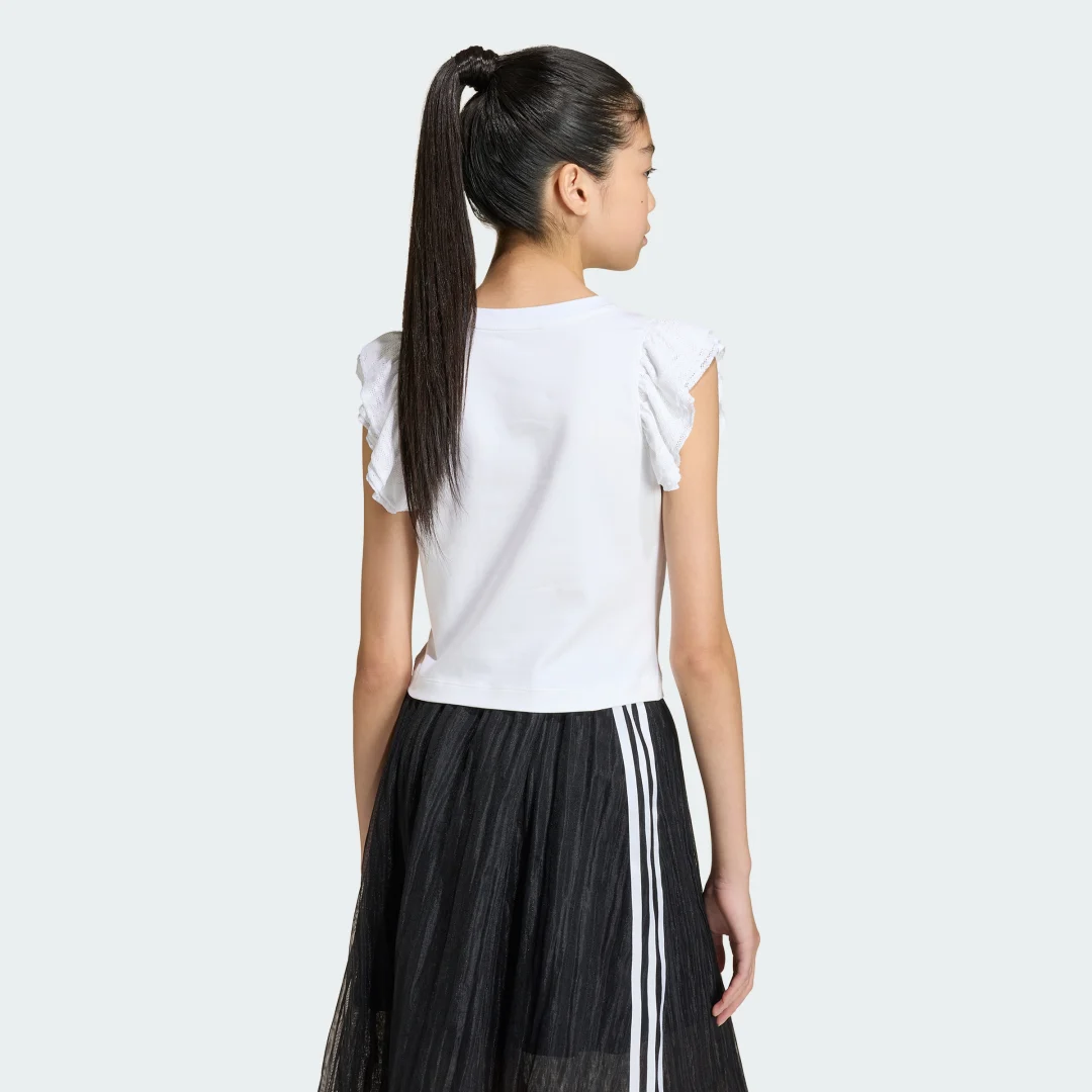 Detalle 2 de Camiseta Slim Lace de Adidas — color blanco