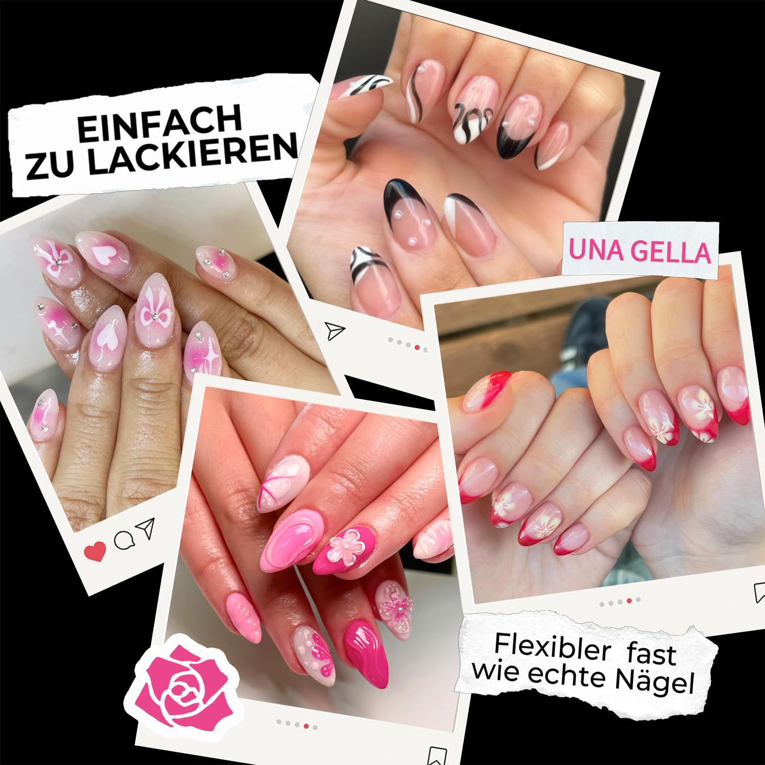 Thumbnail 2 de UNA GELLA Kurze Mandel Nageltips 216 Stück