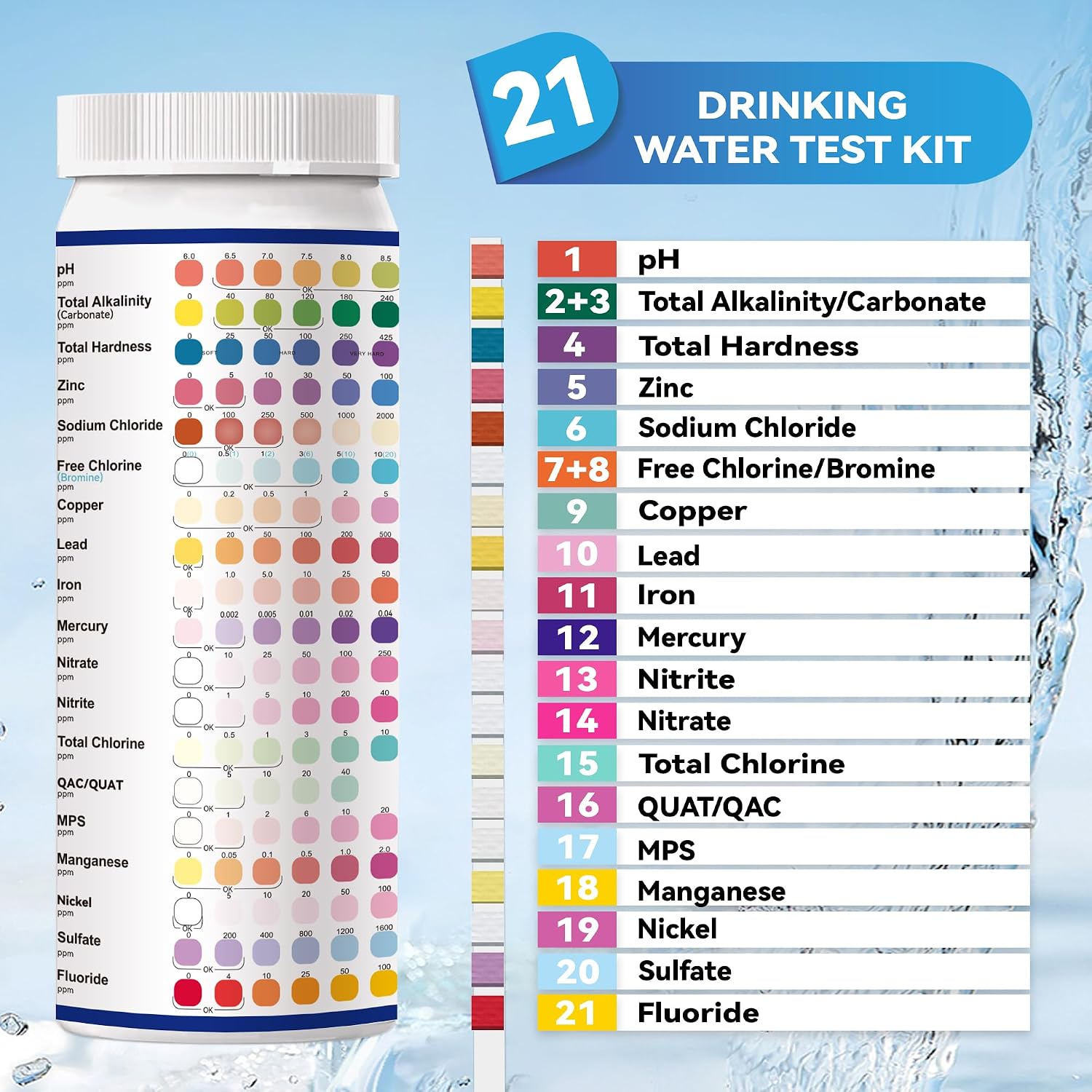 Thumbnail 2 de Yiffer water test strips, 125-count
