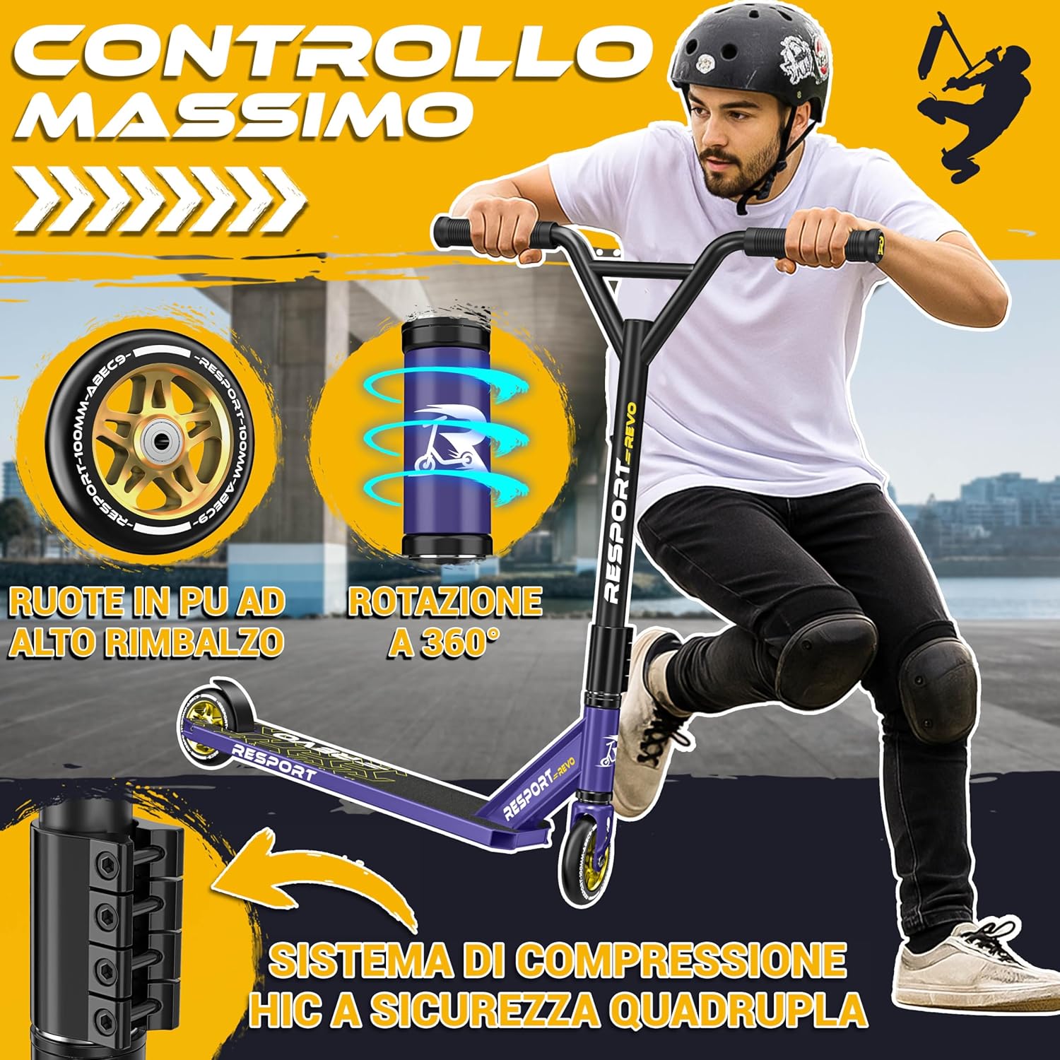 Thumbnail 1 de RE:SPORT Stunt Scooter REVO Pro: agile e stabile per trick e allenamento