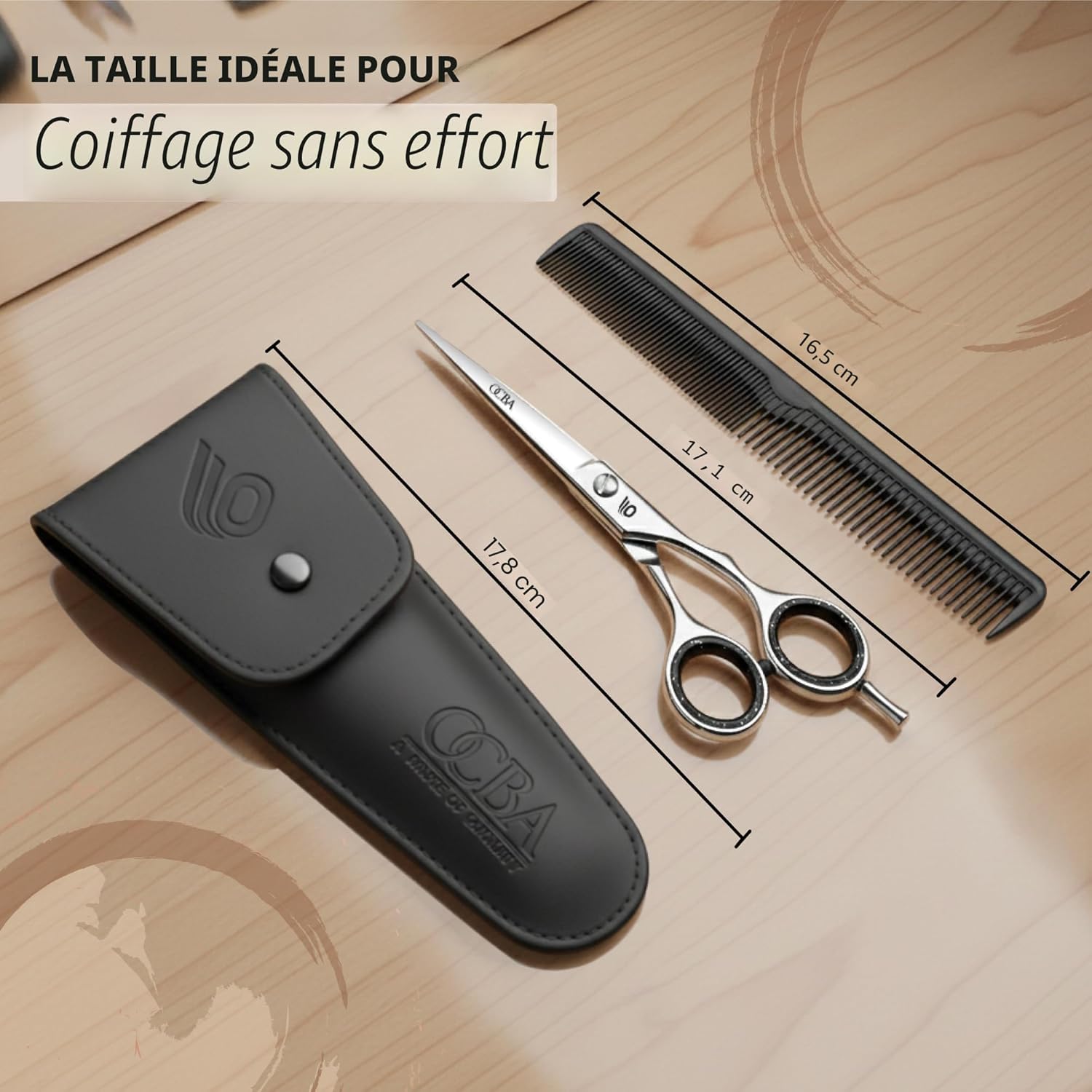 Detalle de OCBA Ciseaux de Coiffure Professionnels 6 Pouces en Acier Inoxydable – Pour Hommes, Femmes et Enfants