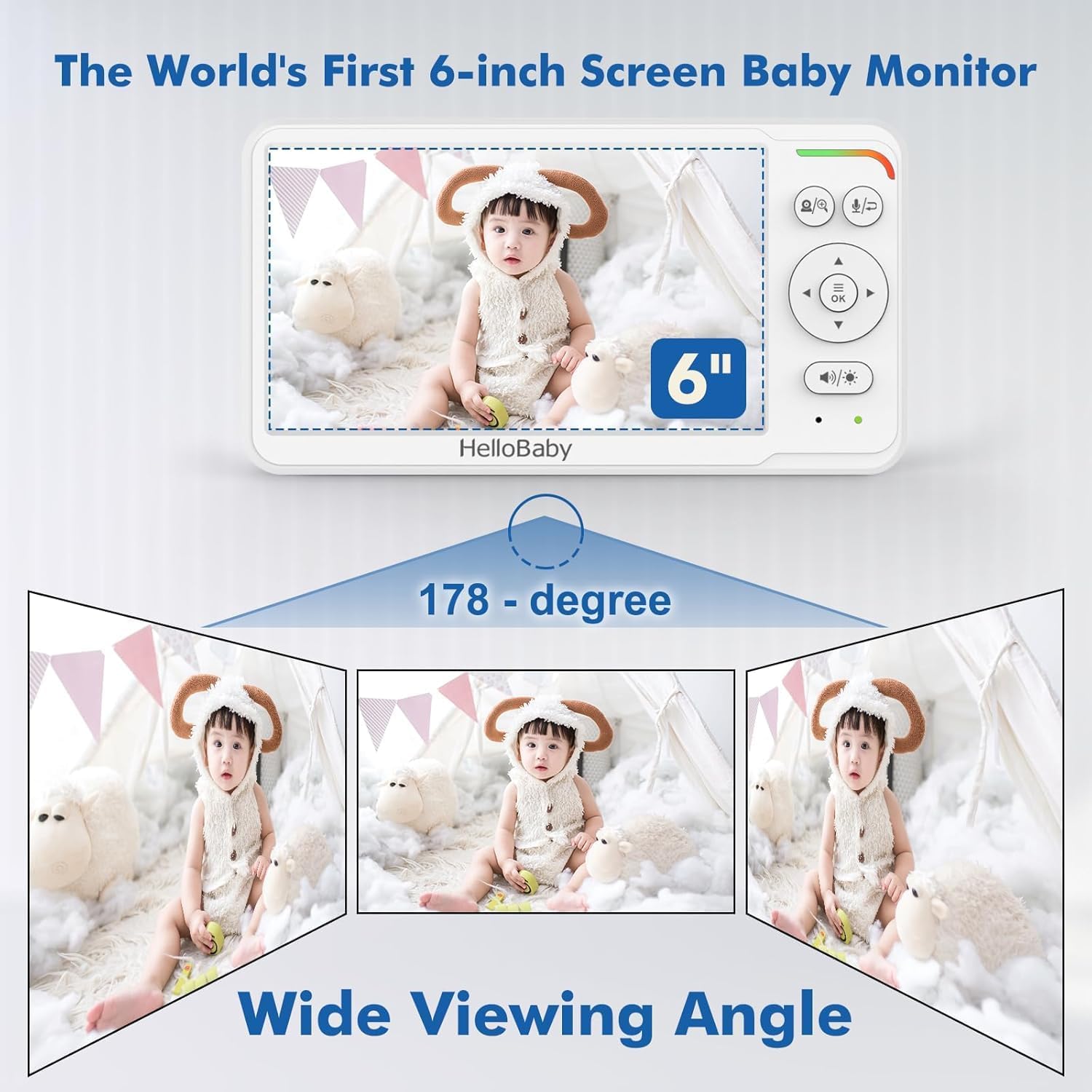 Thumbnail 2 de HelloBaby HB6560 6" Split Screen Baby Monitor