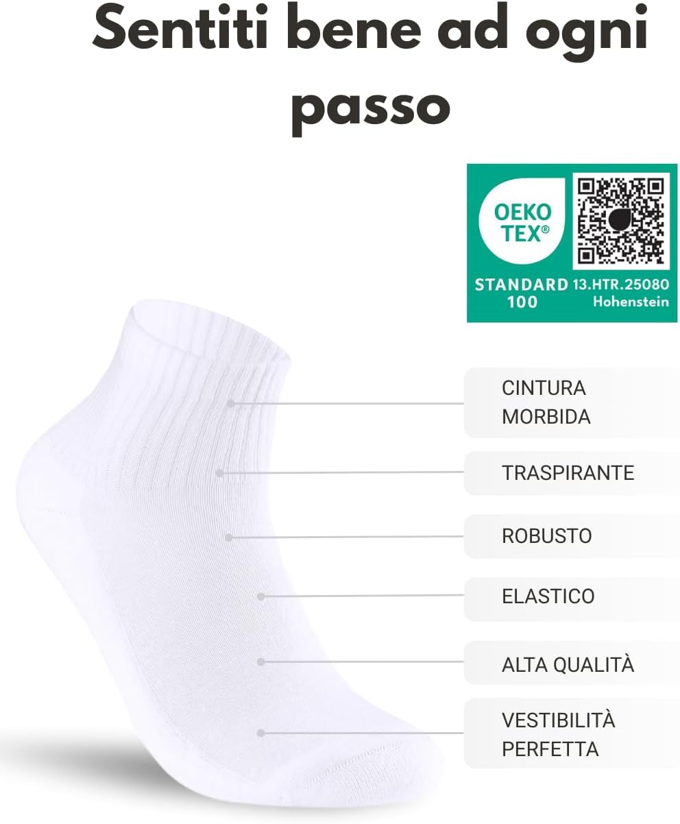 Thumbnail 3 de sockenkauf24 confezione da 10 paia di calze sportive quarter tennis uomo donna