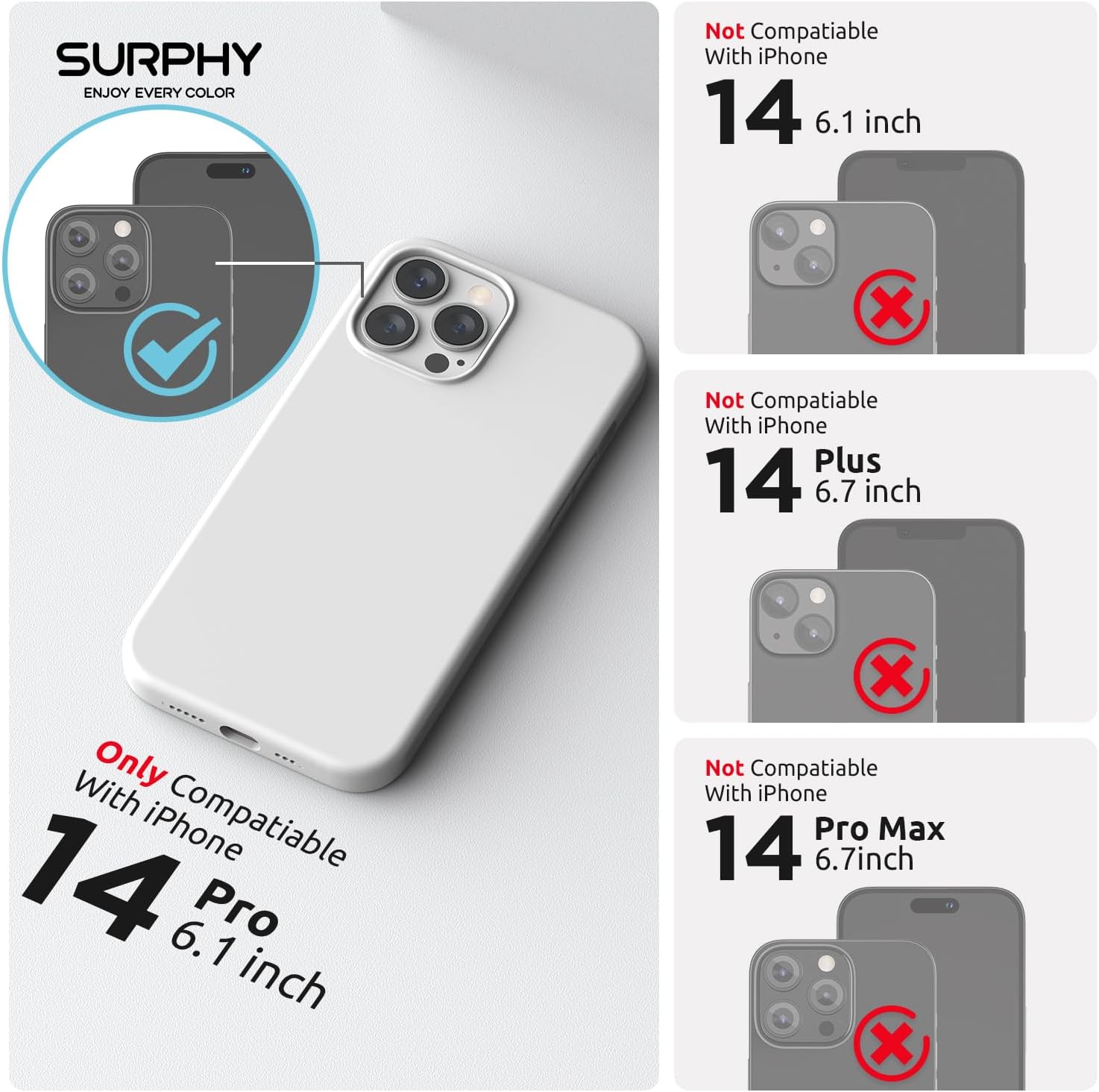 Thumbnail 1 de SURPHY Magnetic Case for iPhone 14 Pro 6.1" with Screen & Camera Protectors