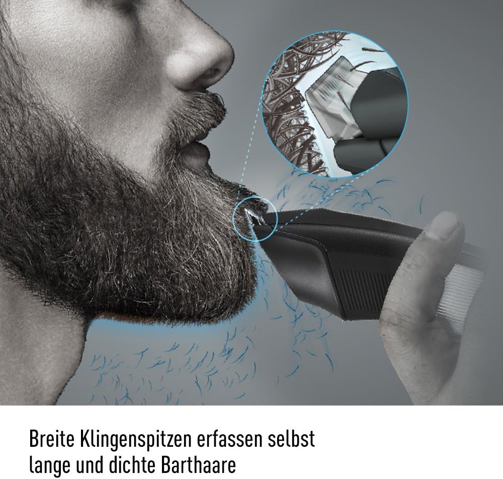 Detalle de Panasonic ER-GB96-K503 Tondeuse barbe longue – 58 réglages, 7 accessoires, autonomie 50 min, lavage eau