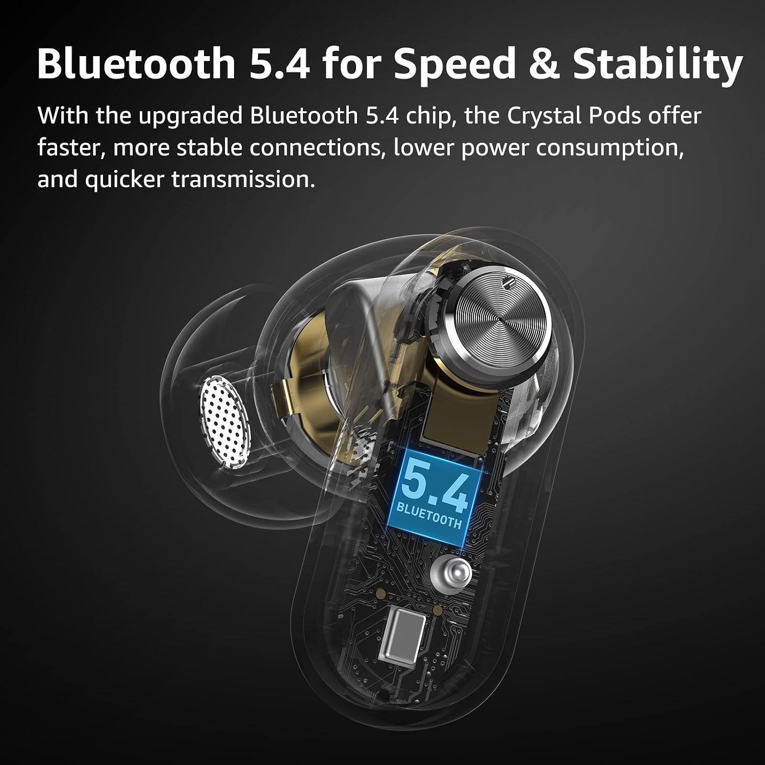 Thumbnail 4 de TOZO Crystal Pods Cuffie Bluetooth 5.4 35 ore