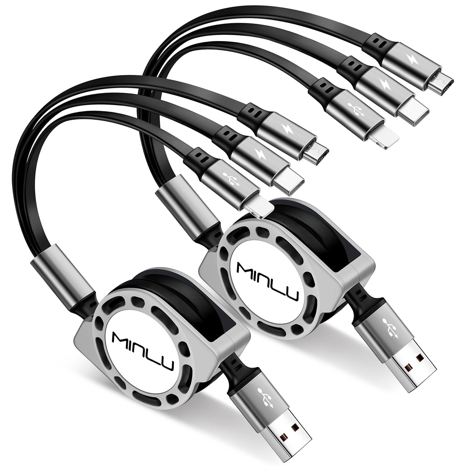 Detalle de Multi Charging Cable 3A 4ft Retractable 2Pack