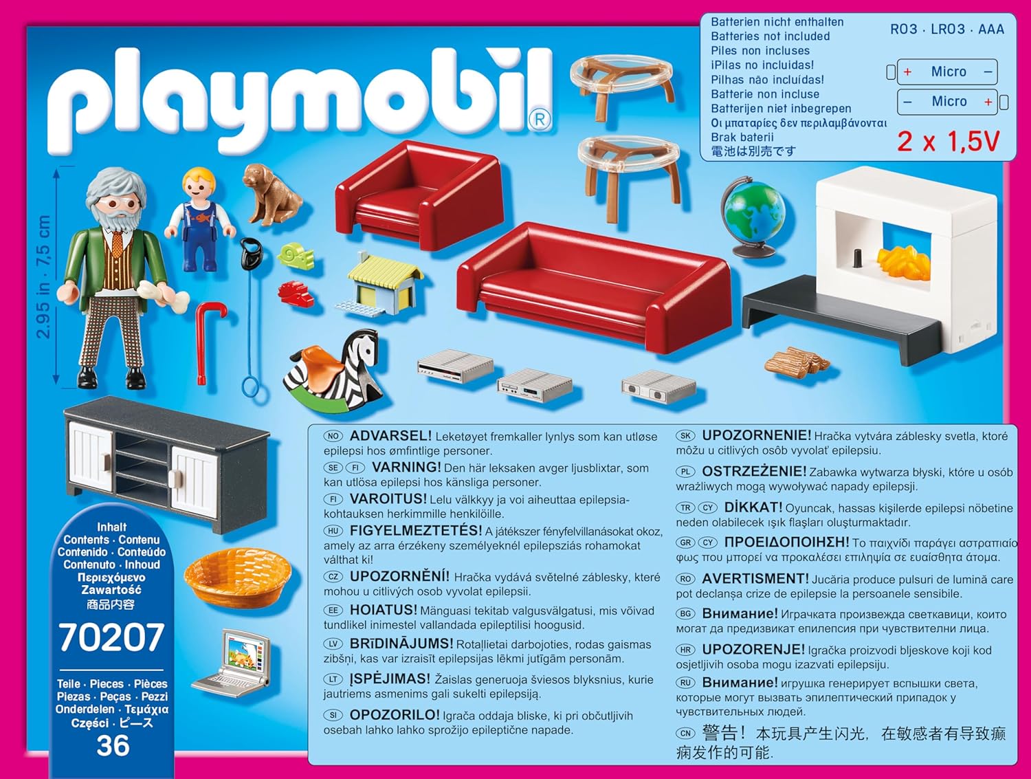 Thumbnail 4 de PLAYMOBIL 70207 Gemütliches Wohnzimmer 36 Teile