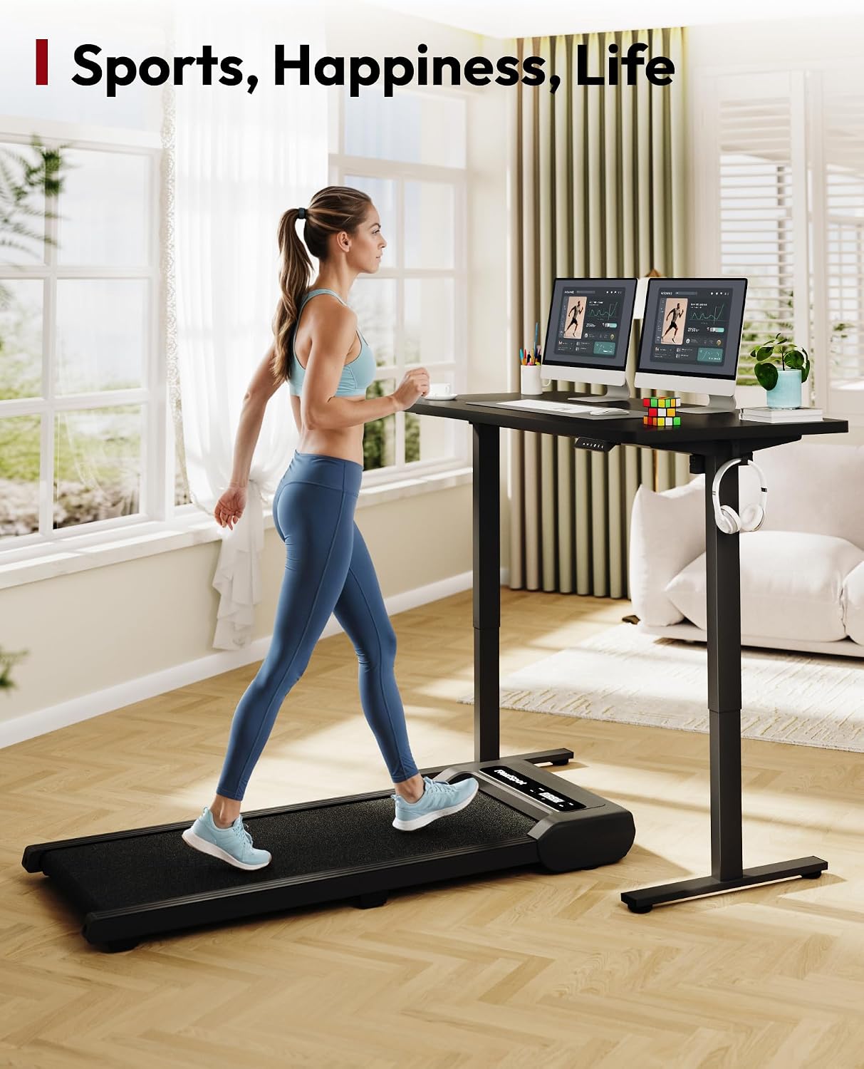 Detalle de SANODESK 156E Electric Standing Desk, 79" x 32" Top, Four Memory Presets