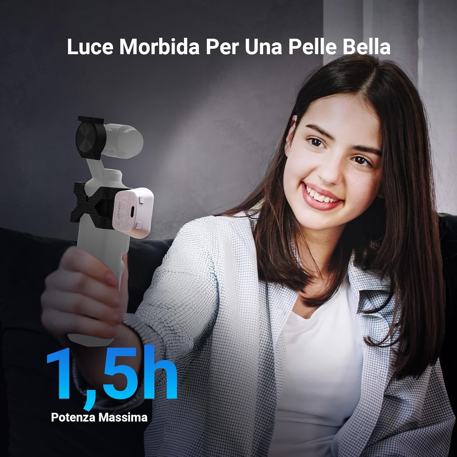 Thumbnail 3 de NEEWER BASICS Luce ausiliaria magnetica M21 per DJI Osmo Pocket 3 Creator Combo (1,3W, ricaricabile)