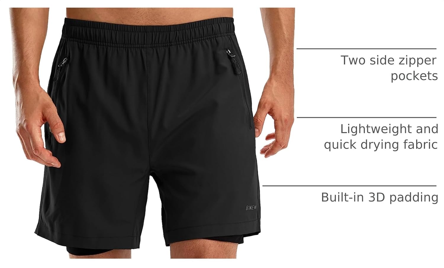 Detalle 2 de Bikewa Men's Mountain Bike Shorts 3D Padded – Loose-Fit, Quick-Dry for Trails