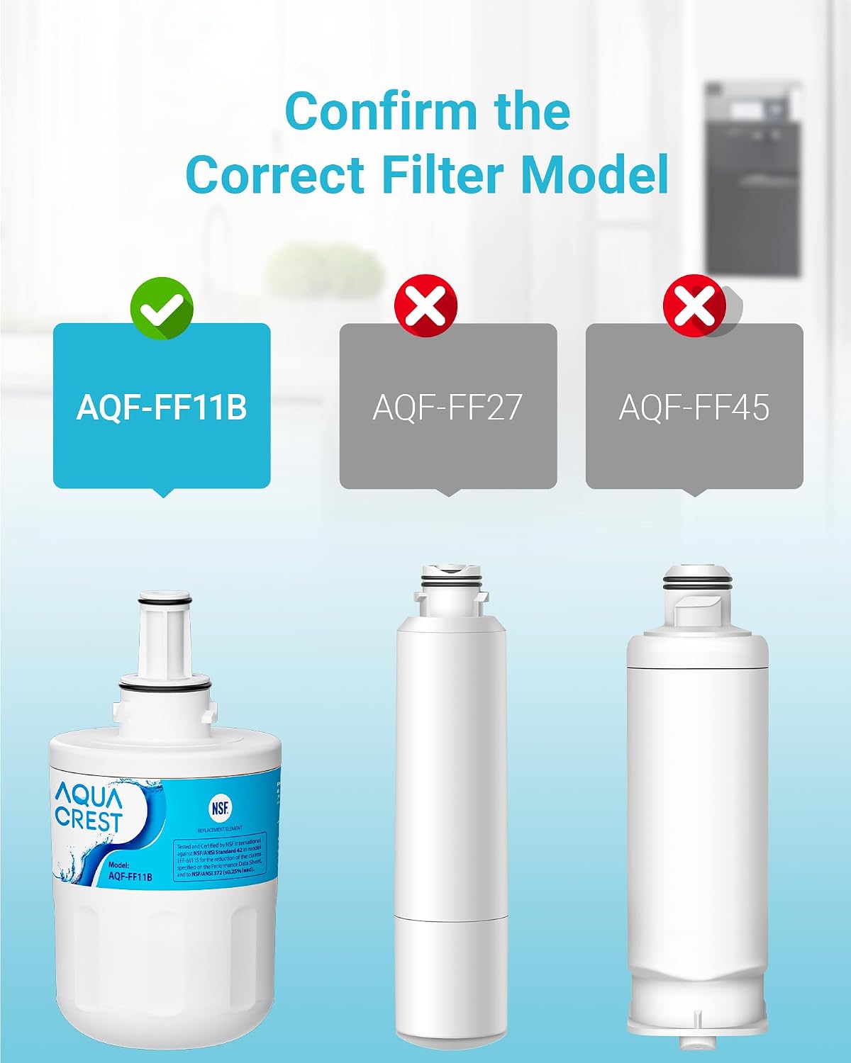 Detalle 2 de AQUA CREST DA29-00003G fridge water filter 3-pack 🚰