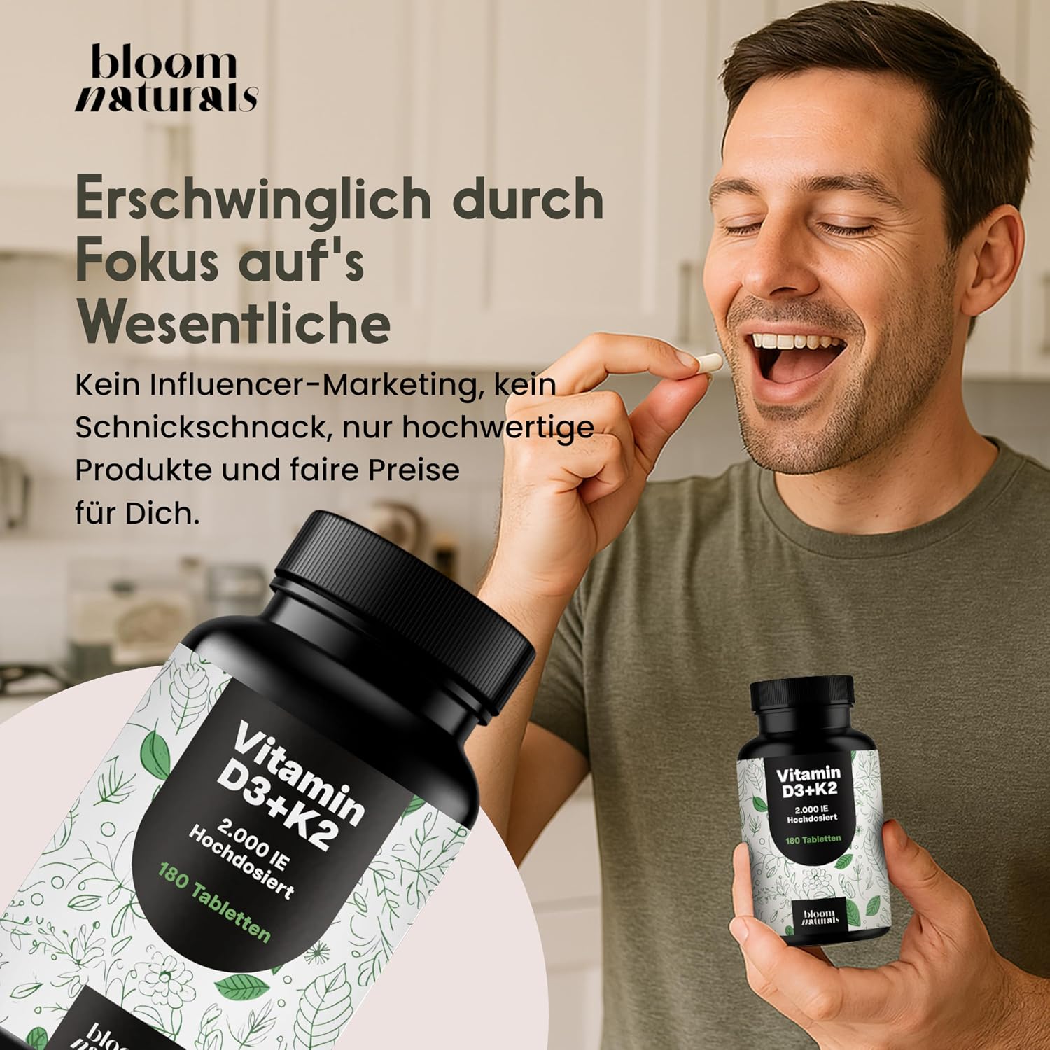 Thumbnail 5 de Vitamin D3 K2 hochdosiert – 180 Tabletten 2000 IE