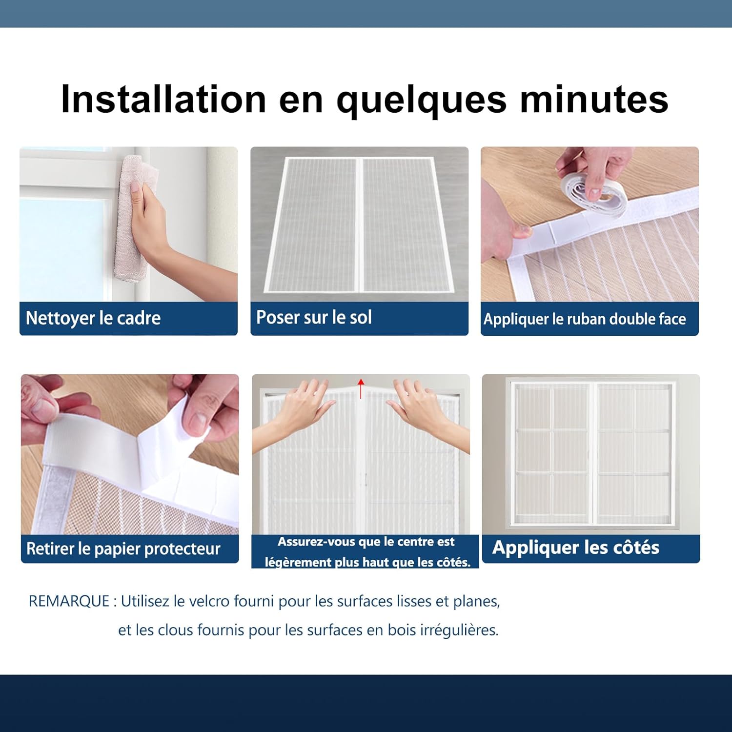 Thumbnail 5 de SAILIMAY Moustiquaire Fenêtre Magnétique 150x150 cm – fermeture automatique, sans perçage, blanc
