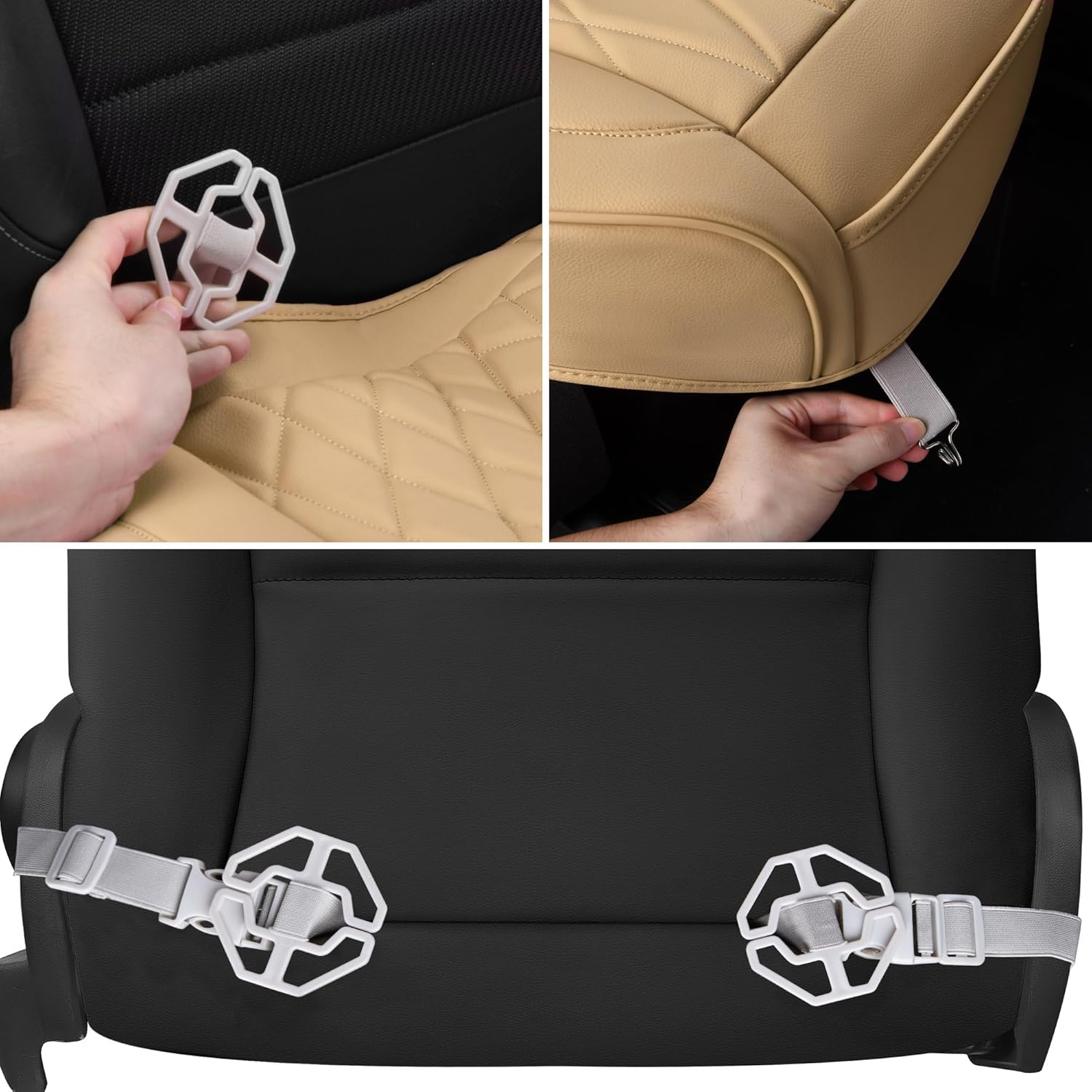 Thumbnail 4 de CAR PASS 2 Pack Leather Front Seat Covers, Waterproof