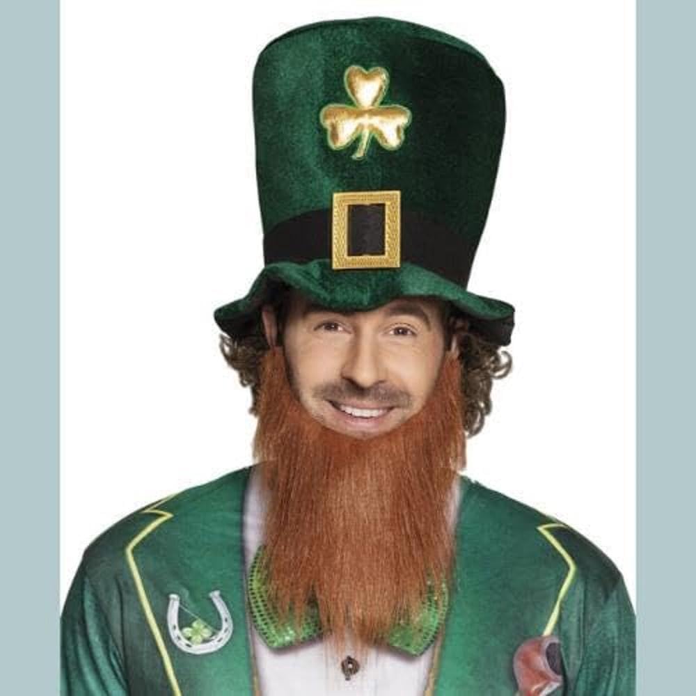 Detalle 2 de Boland 44907 Hut Leprechaun, Grüner Kobold mit Bart, Mütze und Band – St. Patrick's Day & Karneval