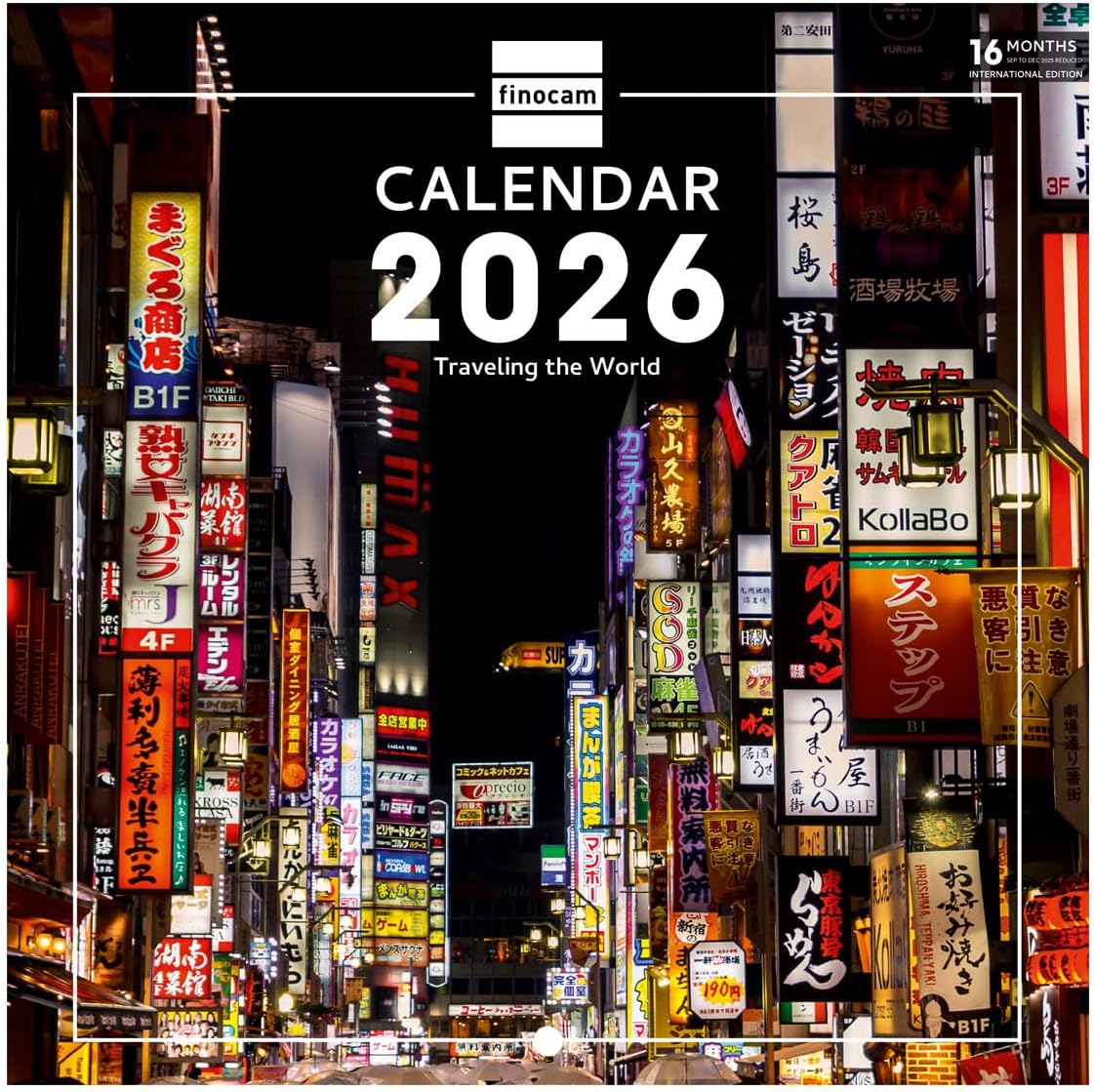 Finocam Calendrier mural 2026 18 x 18 cm – Janvier 2026 à Décembre 2026 + Sept.-Déc. 2025 (4 mois réduits)