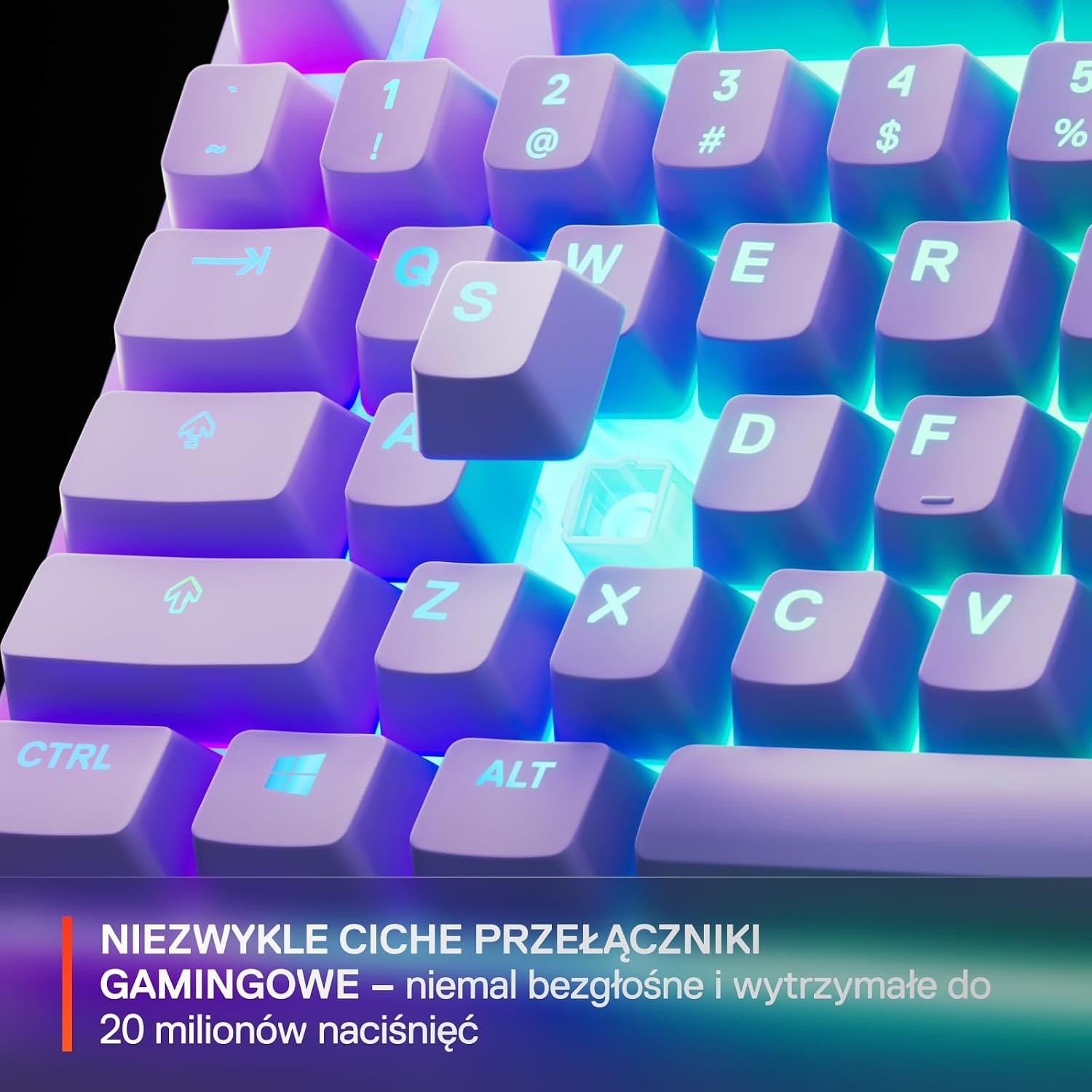Detalle 1 de SteelSeries Apex 3 TKL lawendowa klawiatura gamingowa RGB, UK QWERTY