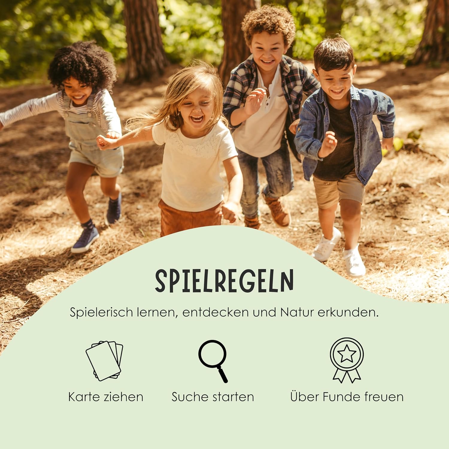 Detalle de 50 Entdeckerkarten für Kinder – Schatzsuche Spielkarten 🃏