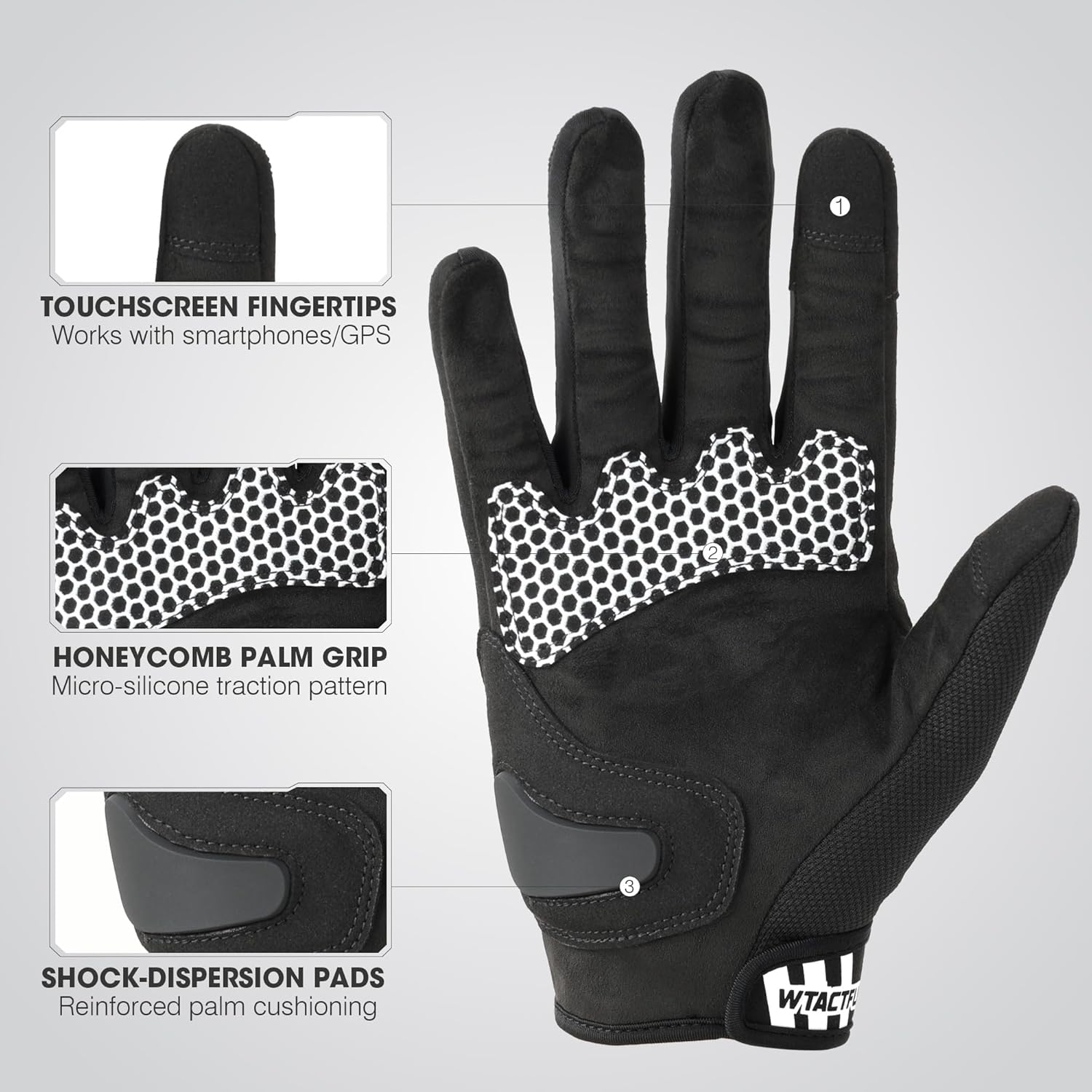Detalle 2 de WTACTFUL Lightweight Motorcycle Gloves for Men