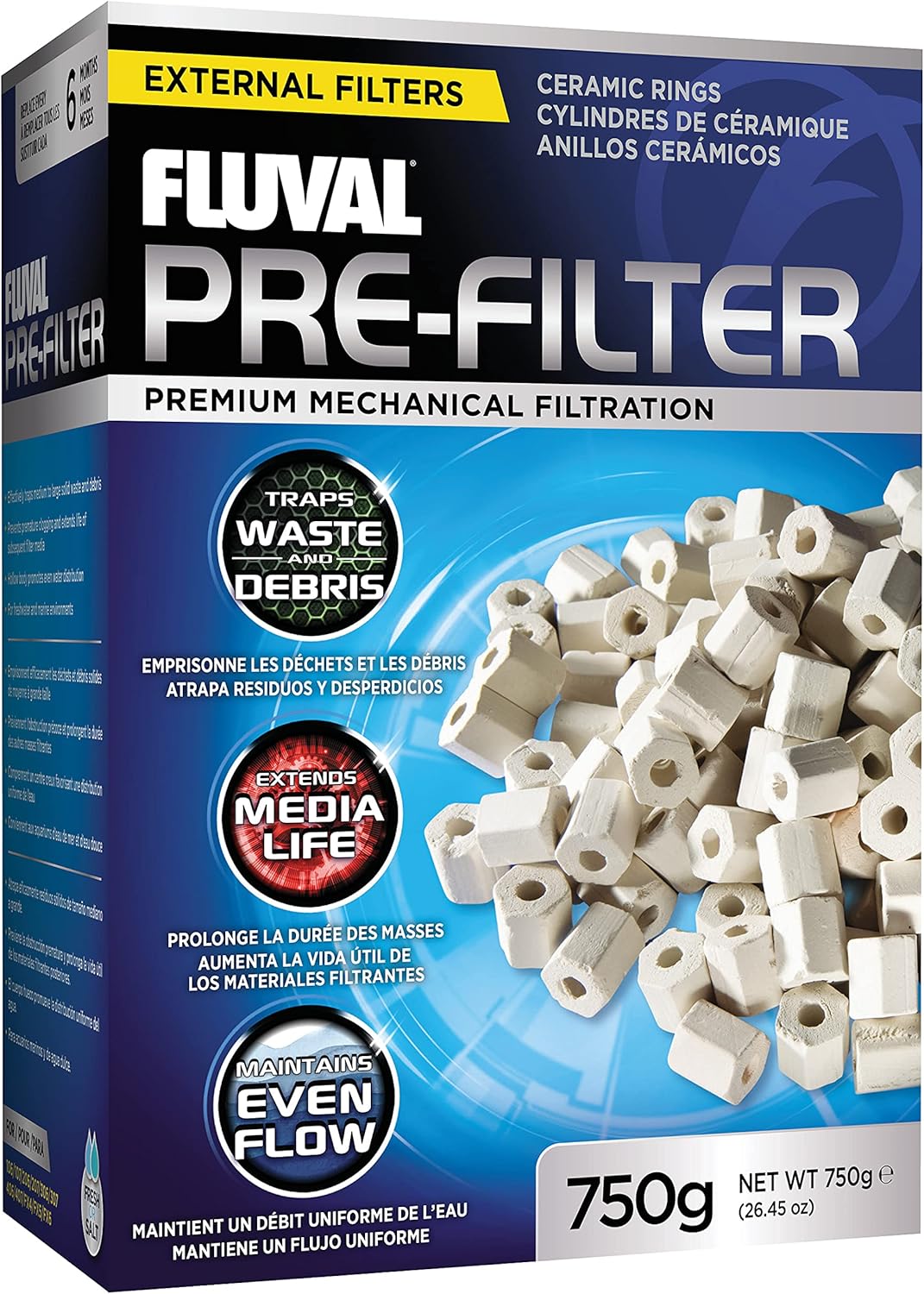 FLUVAL Préfiltre pour Aquariophilie 750 g – filtre d’entrée pour retenir les débris