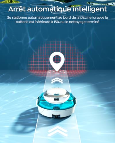 Thumbnail 6 de BRINBO S2 Robot Piscine — Robot de nettoyage sans fil avec double filtration pour piscines hors-sol