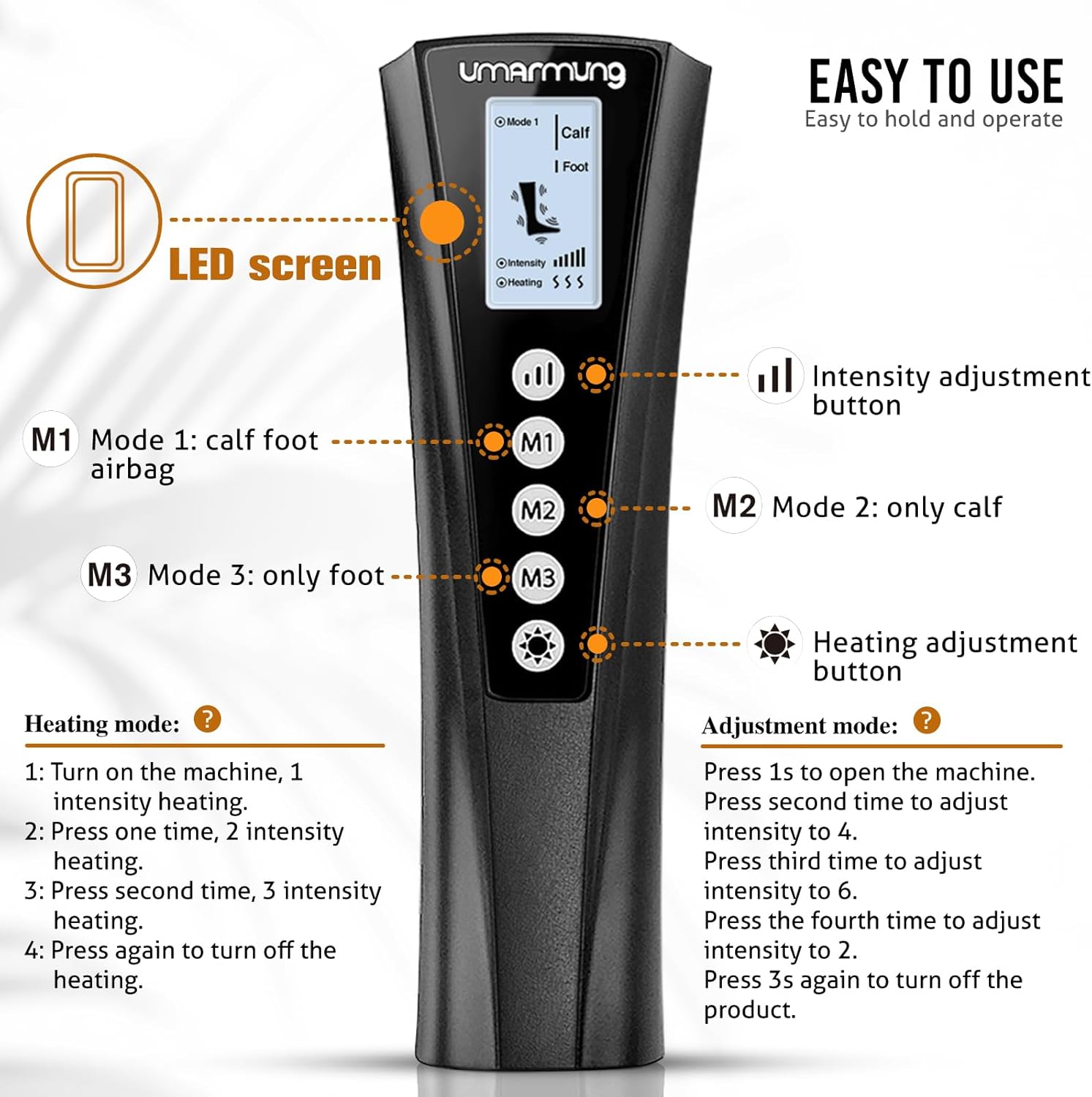 Detalle de UMARMUNG Air Compression Leg Massager with Heat