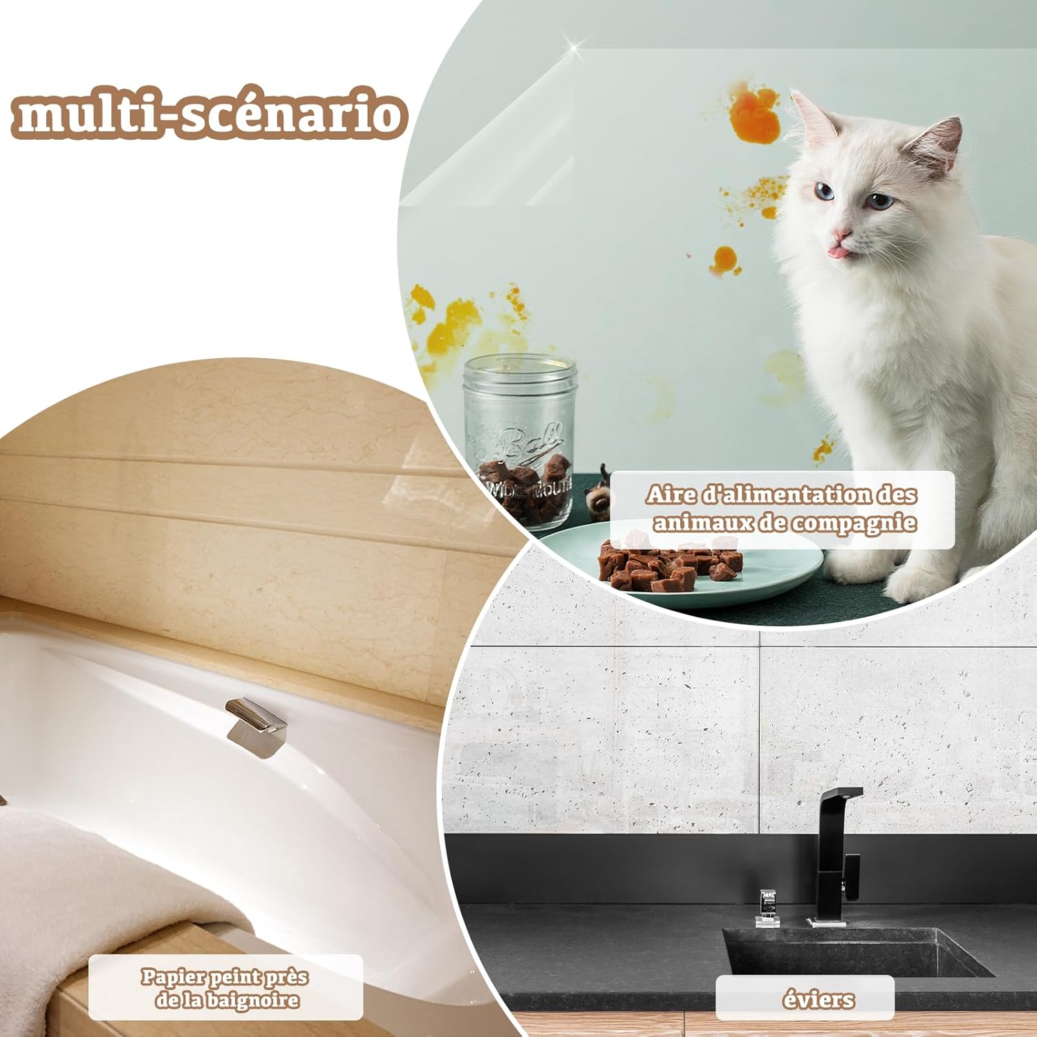 Detalle de Hode Film Adhésif Transparent pour Meuble et Murs 60x600 cm – Protection discrète et durable