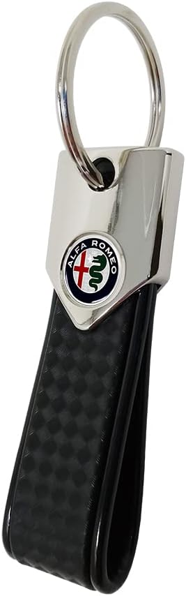 Detalle de Portachiavi Elite Alfisti 4R Quattroerre.it – Carbon Argento Olografico con Logo Alfa