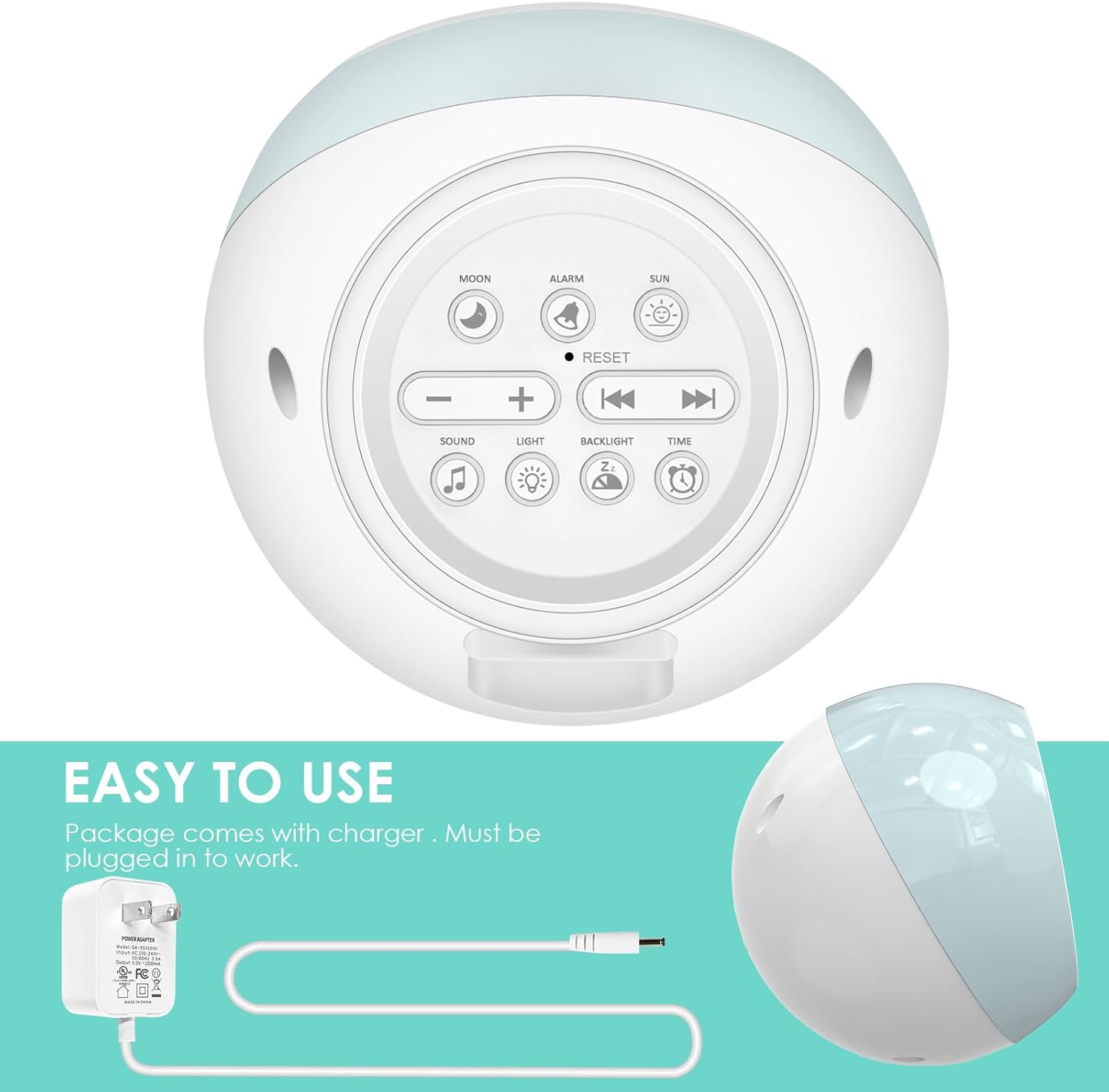 Thumbnail 5 de I·CODE Time to Wake Alarm Clock for Kids – sleep trainer, wake-up light, night sound machine