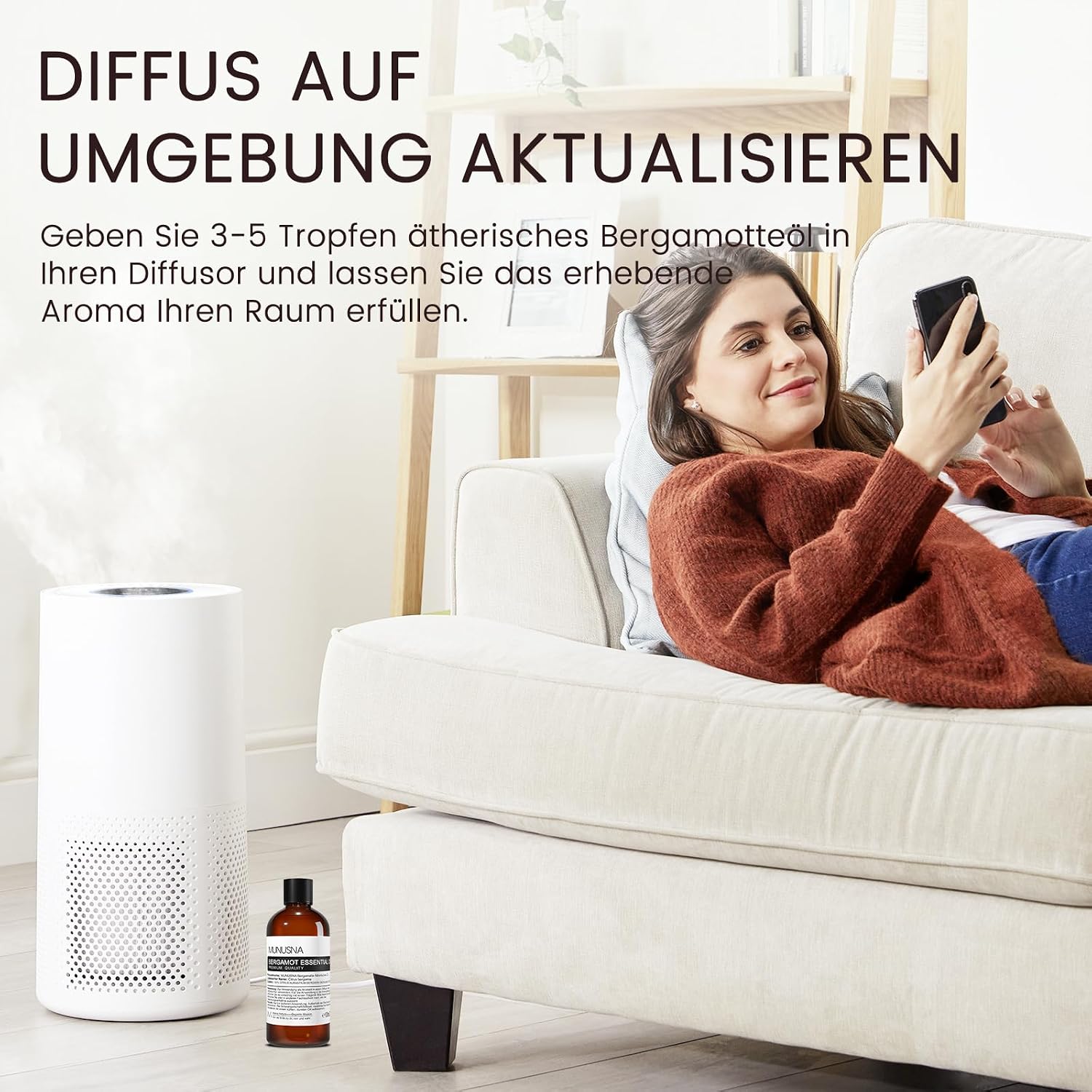 Detalle de MUNUSNA Neroli ätherisches Öl 100 ml – reines Orangenblütenöl für Diffuser, DIY & Hautpflege