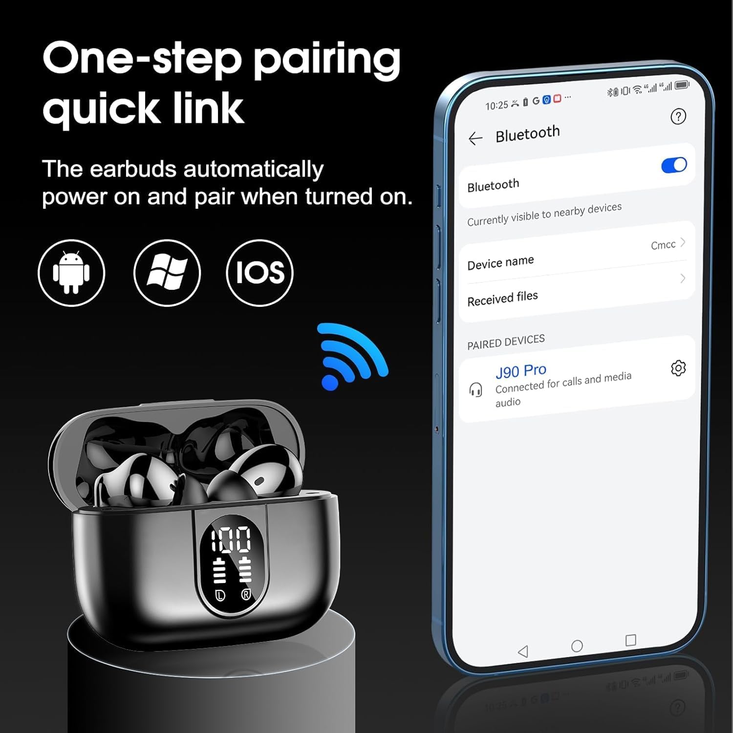 Thumbnail 4 de Nuovo Cuffie Bluetooth 5.4 in-ear con 4 microfoni ENC, autonomia fino a circa 50 ore e IPX7