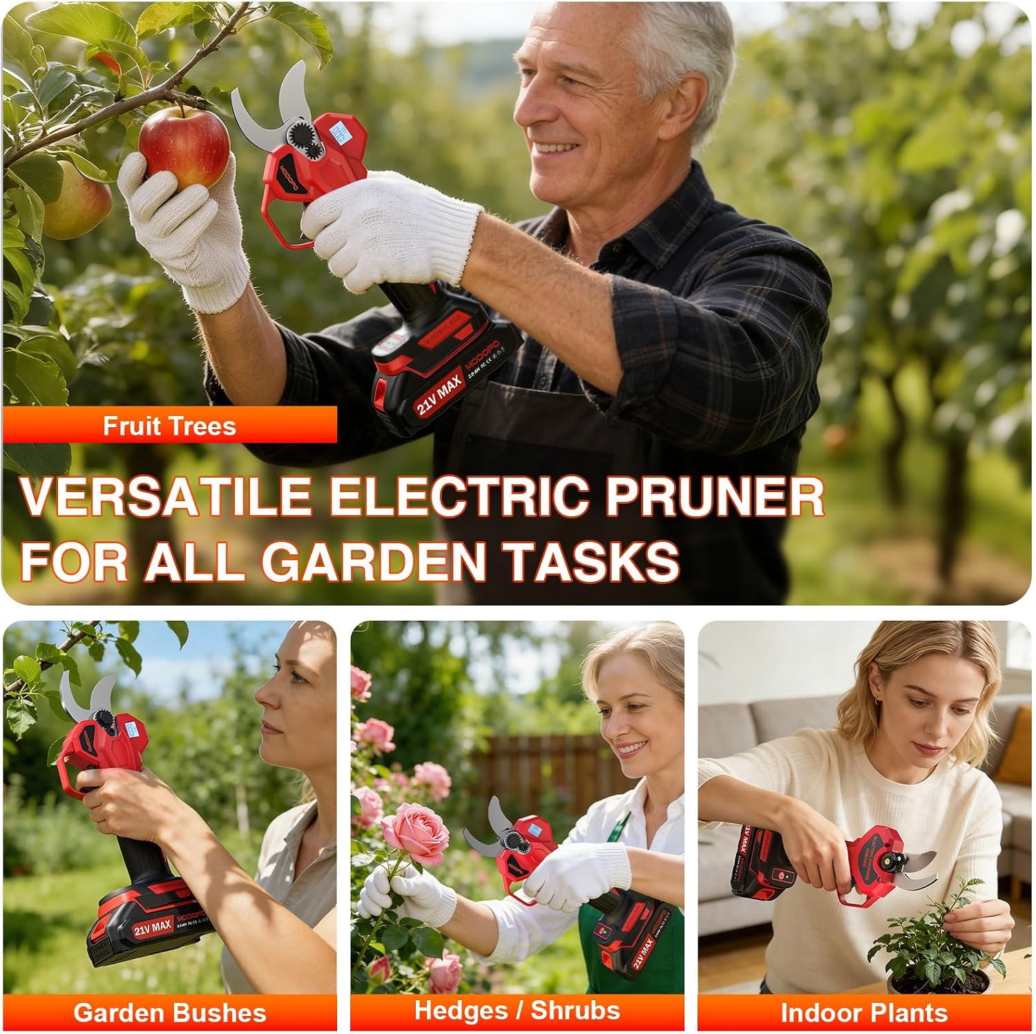 Thumbnail 6 de MODOFO MODOFO Electric Pruning Shears, 2.1-inch Cutting Width, LCD Display