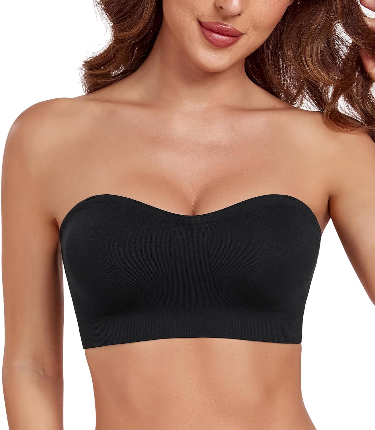 Detalle de Lemorosy Women's Strapless Padded Wirefree Seamless Bandeau Tube Bra