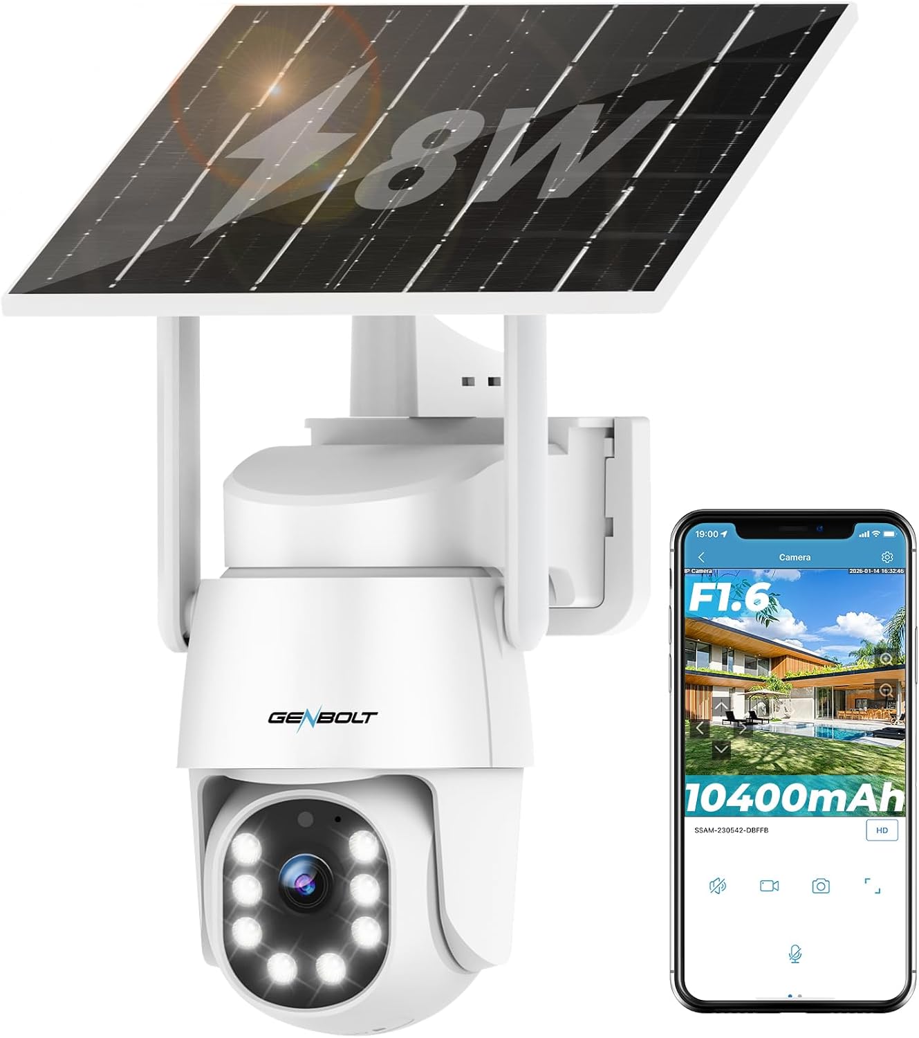 Detalle de GENBOLT 2K AOV Solare: Telecamera PTZ esterna senza fili con registrazione 24/7 e rilevamento AI