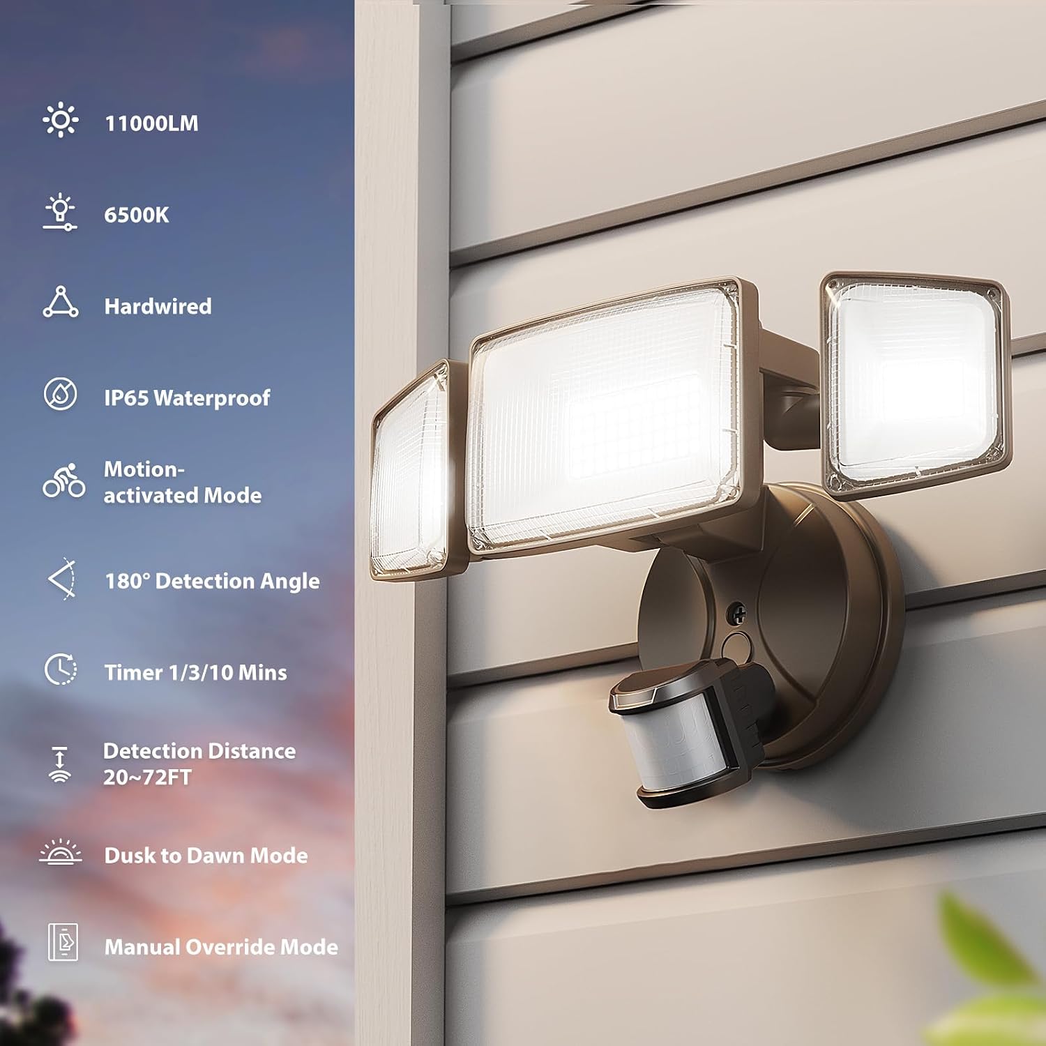Detalle de Onforu outdoor motion sensor flood light 100W