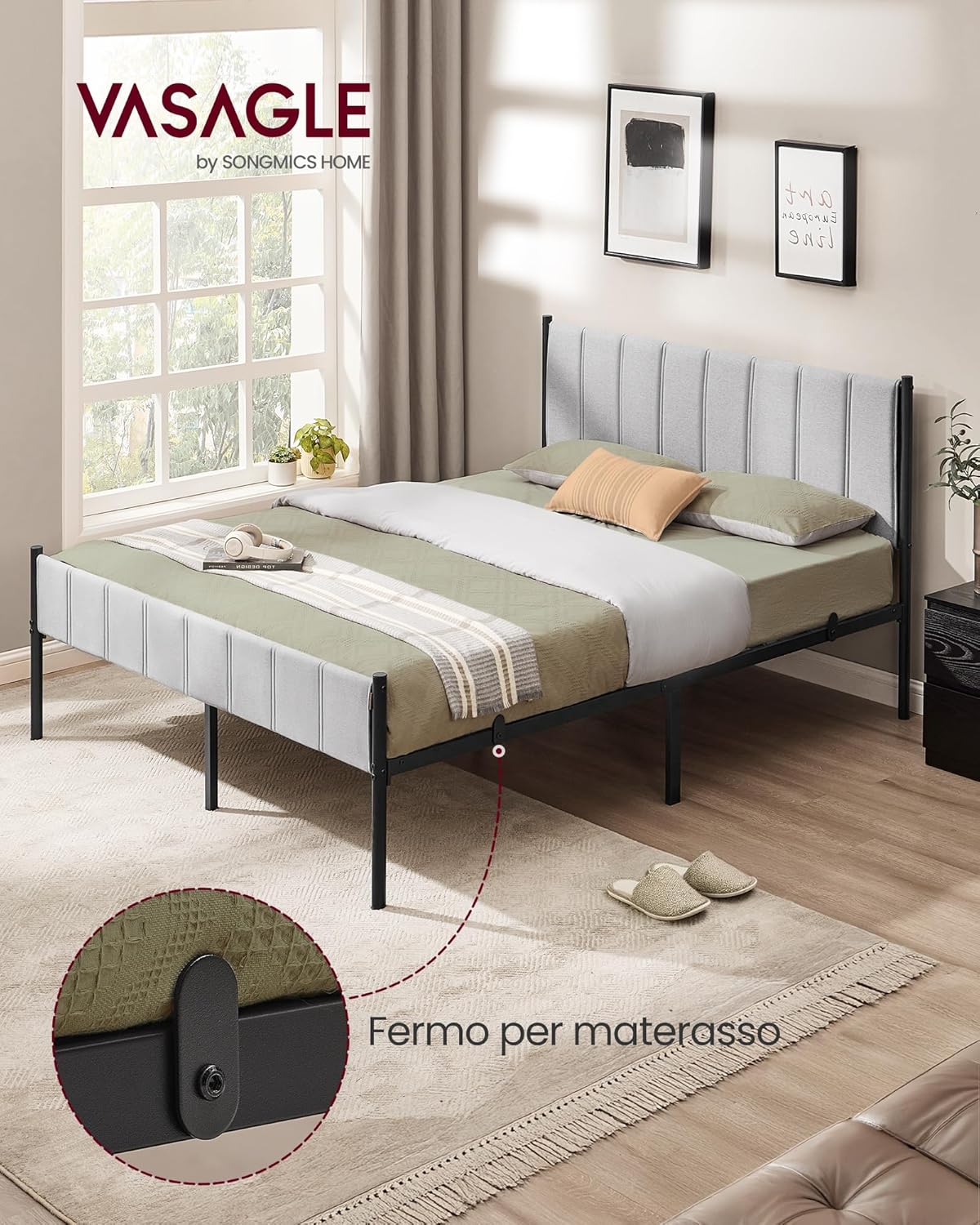 Thumbnail 2 de VASAGLE RMB975G01 Struttura Letto 160x200