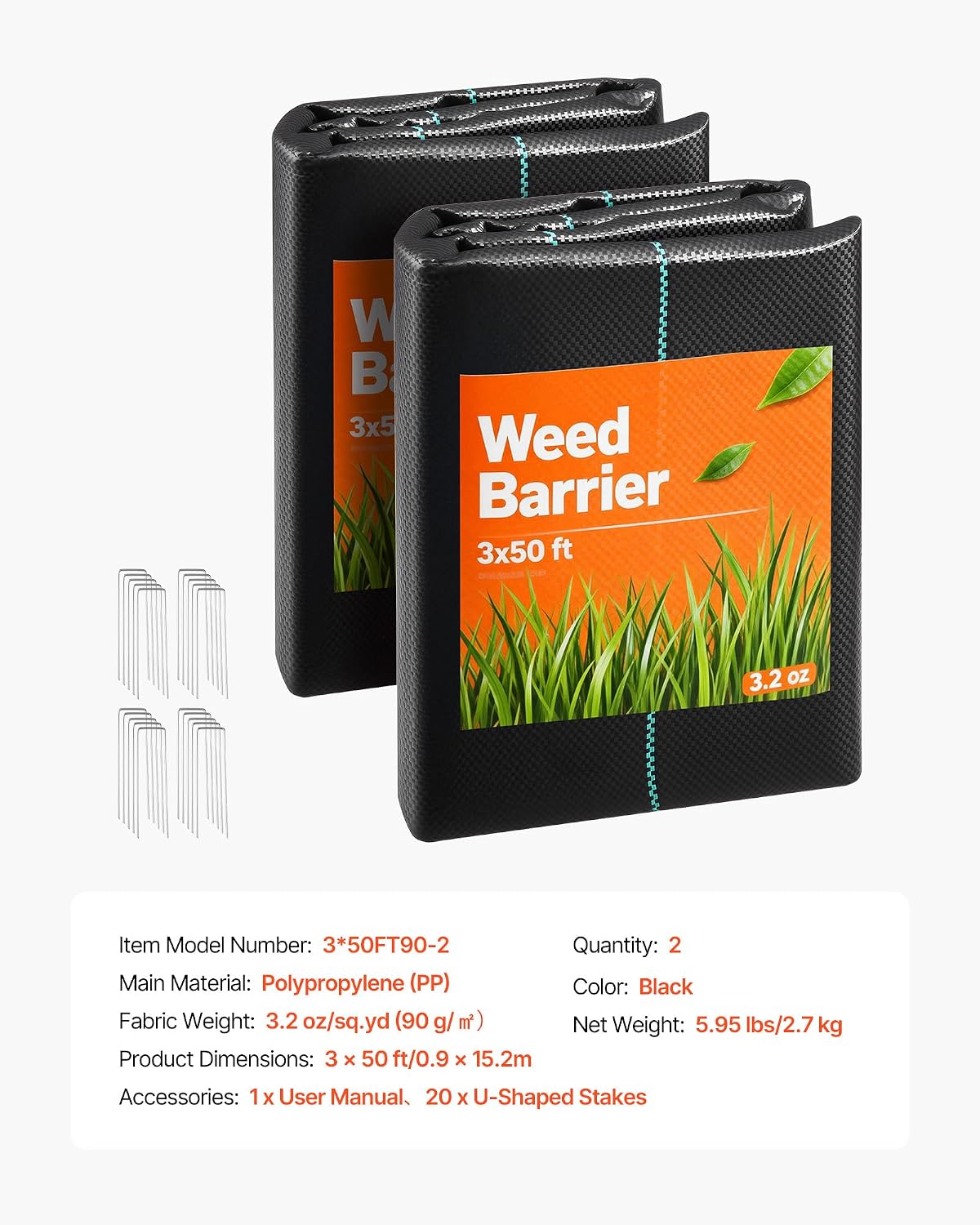 Thumbnail 6 de VEVOR Weed Barrier Fabric, 3 x 100 ft