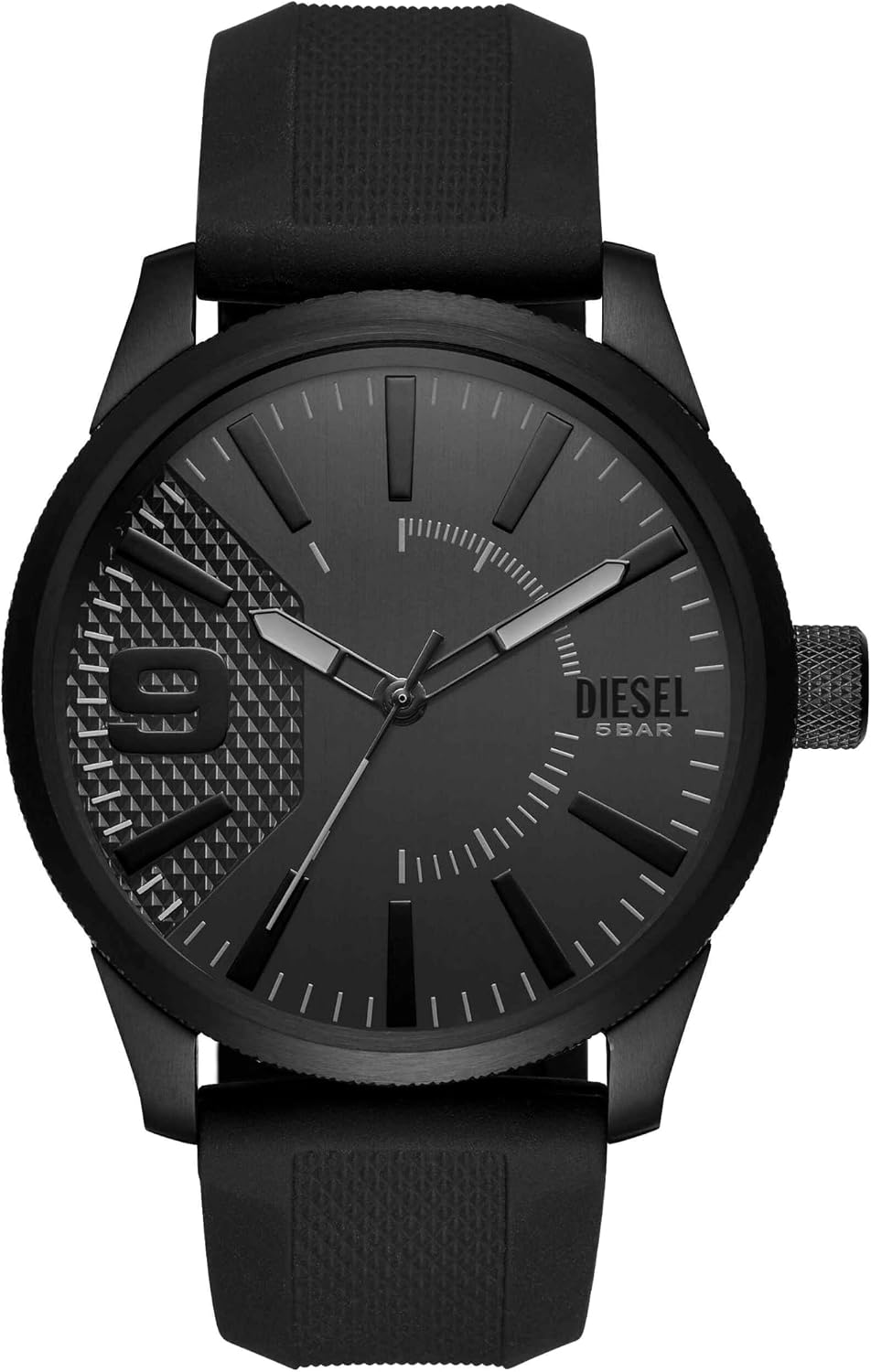 Detalle de Diesel RASP Herrenuhr – Quarzwerk, silbernes Edelstahlgehäuse, drei Zeiger, Armbandwahl Silikon, Edelstahl oder Leder