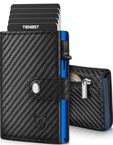 Detalle de TENBST Billetera para Hombre: diseño ultraplana, minimalista y funcional