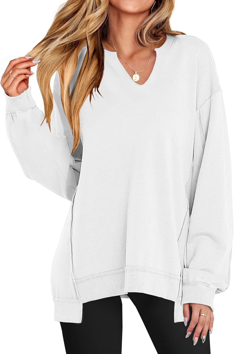 Detalle de ANRABESS Women's V-Neck Sweatshirt