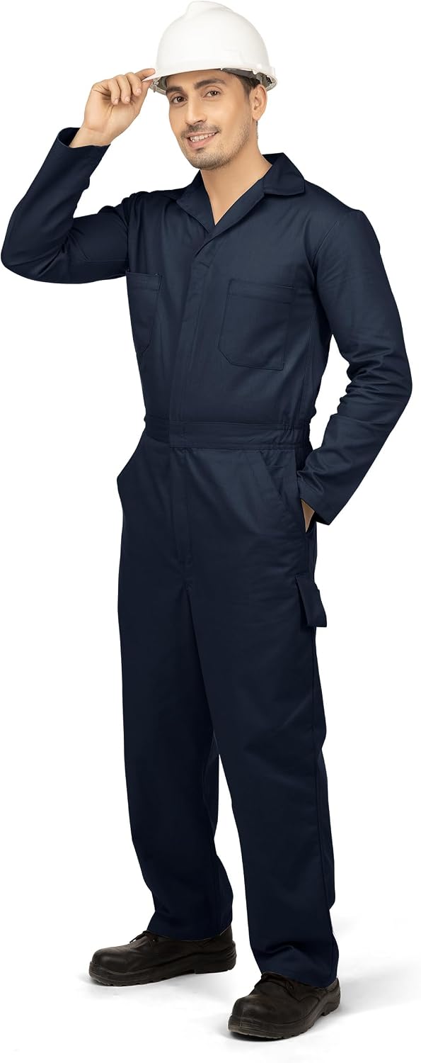 Detalle de NY Threads Cotton Blend Coveralls for Men, Relaxed-Fit Work Jumpsuit