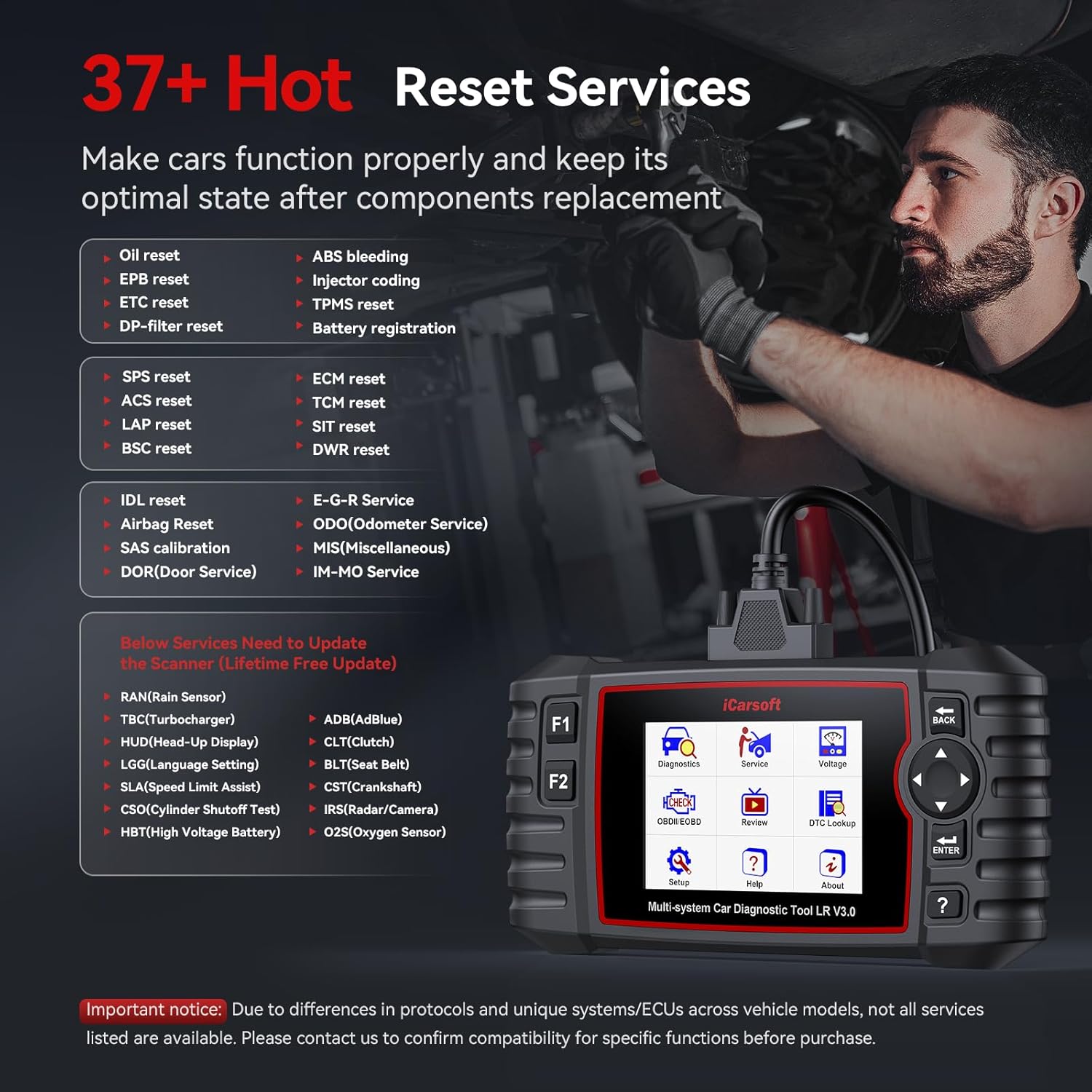 Thumbnail 4 de iCarsoft LR V3.0 OBD2 scanner with 43 services
