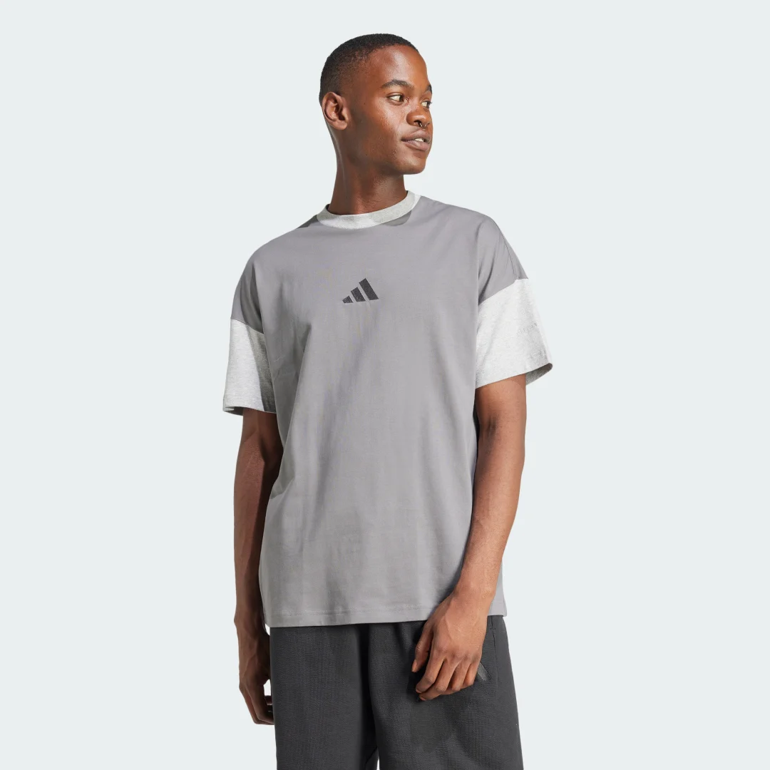 Detalle de Camiseta Adidas ALL SZN Colorblock – Gris