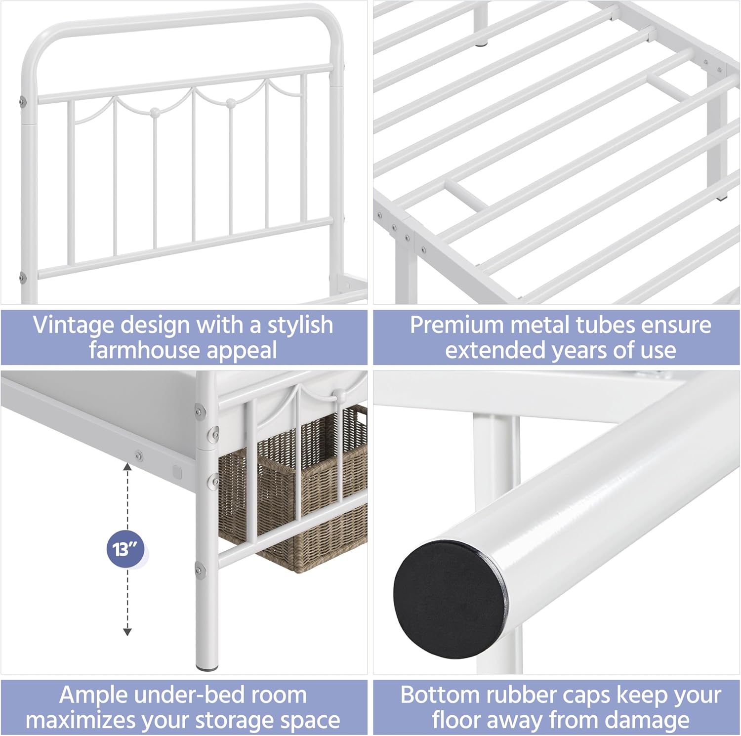 Detalle 2 de Yaheetech Twin Metal Bed Frame