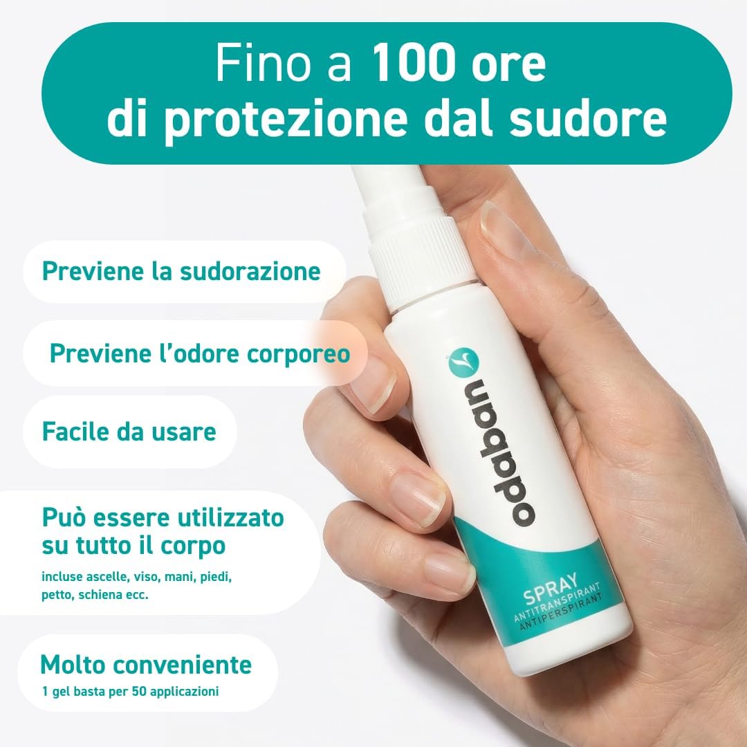 Detalle 2 de odaban Spray antitraspirante 30 ml per sudorazione eccessiva