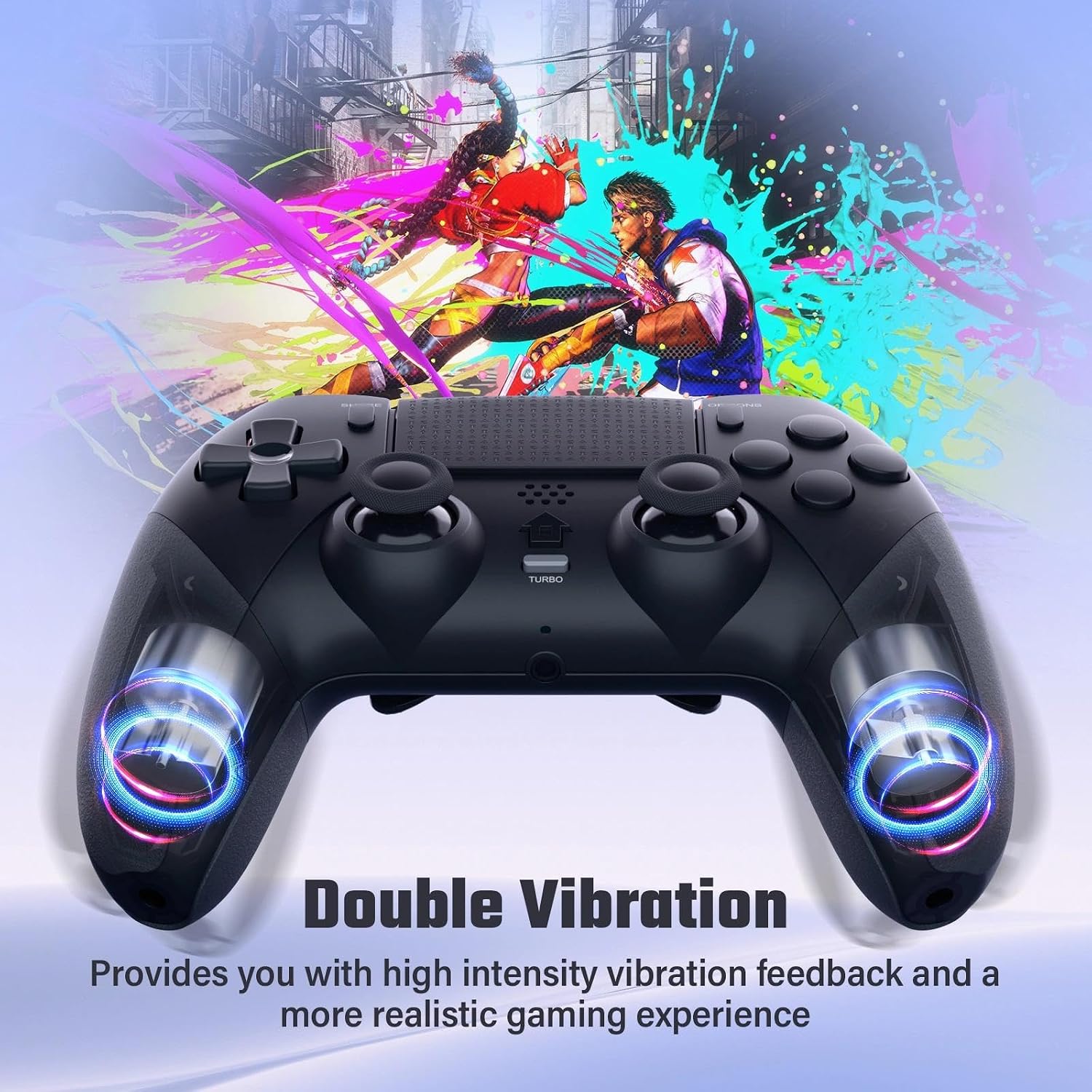 Thumbnail 4 de LATEC Mando inalámbrico para PS4 con Bluetooth, macros y sensor giroscópico 6 ejes (negro)