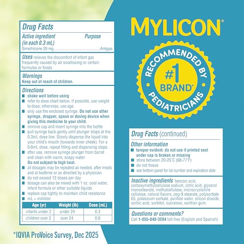 Thumbnail 6 de Mylicon Gas Relief Drops for Infants and Babies (Dye-Free, 1 Fl Oz) — Practical Guide